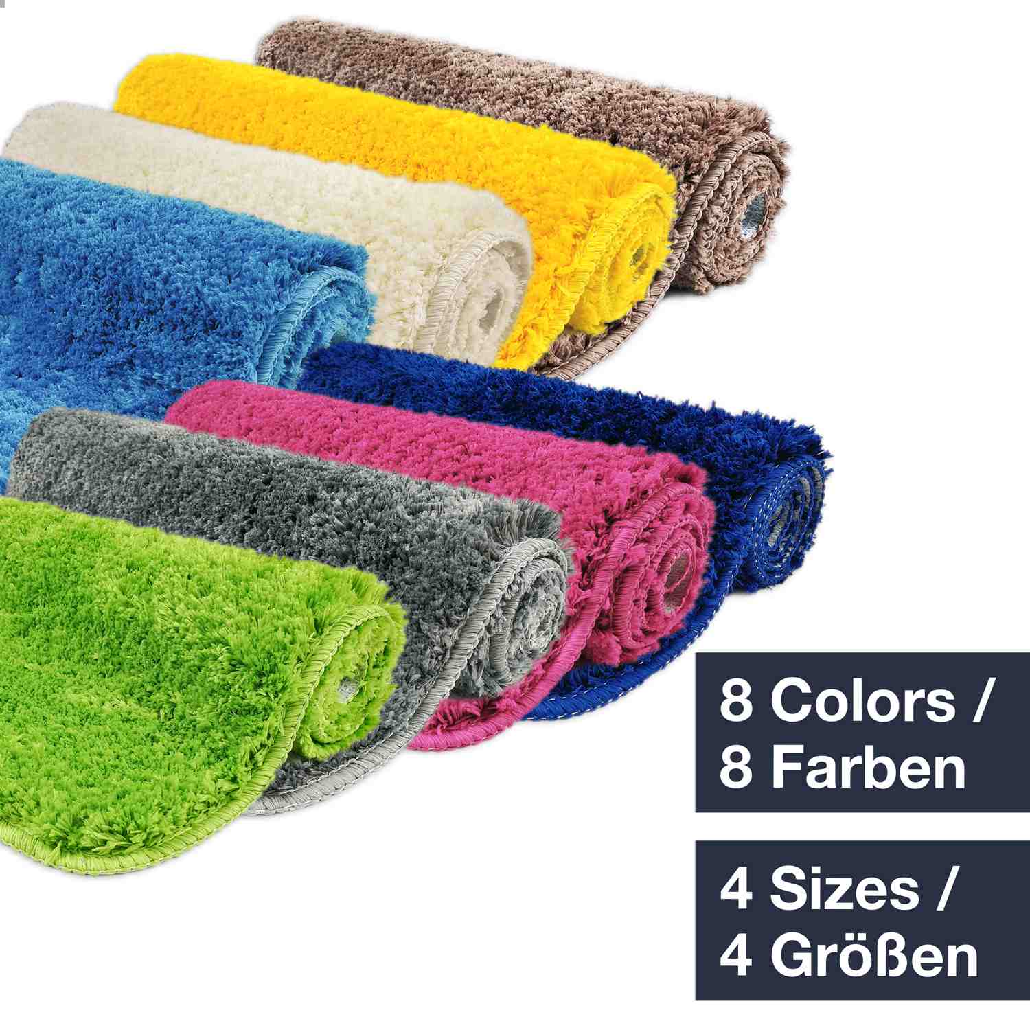 FLORENZ • Hochflor Badteppich • 4 Größen • zum Set kombinierbar - WohnDirect.com - Heimtextilien für stilvolles Wohnambiente