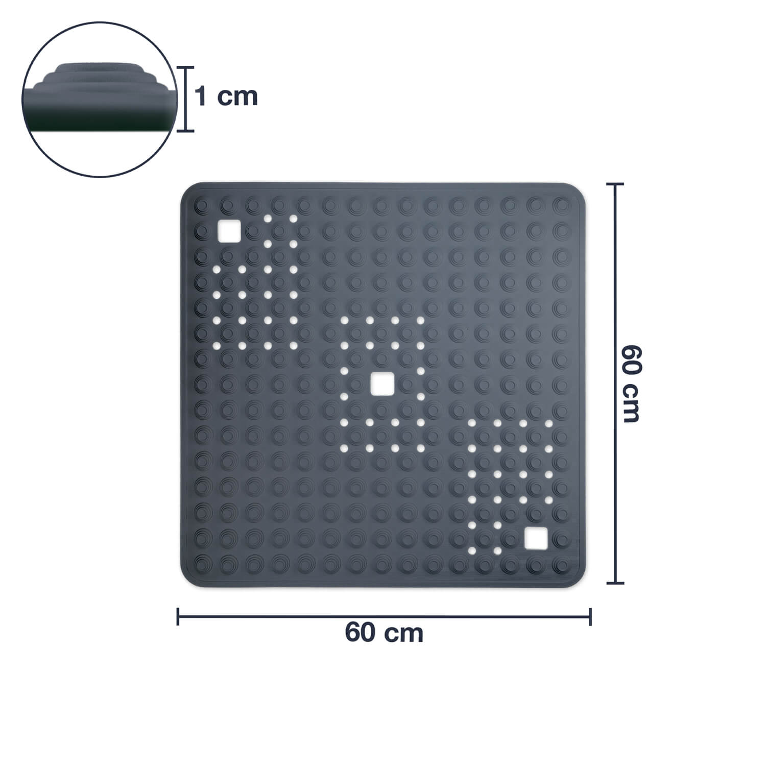 WOHNDIRECT Duscheinlage – Rutschfest mit Noppen