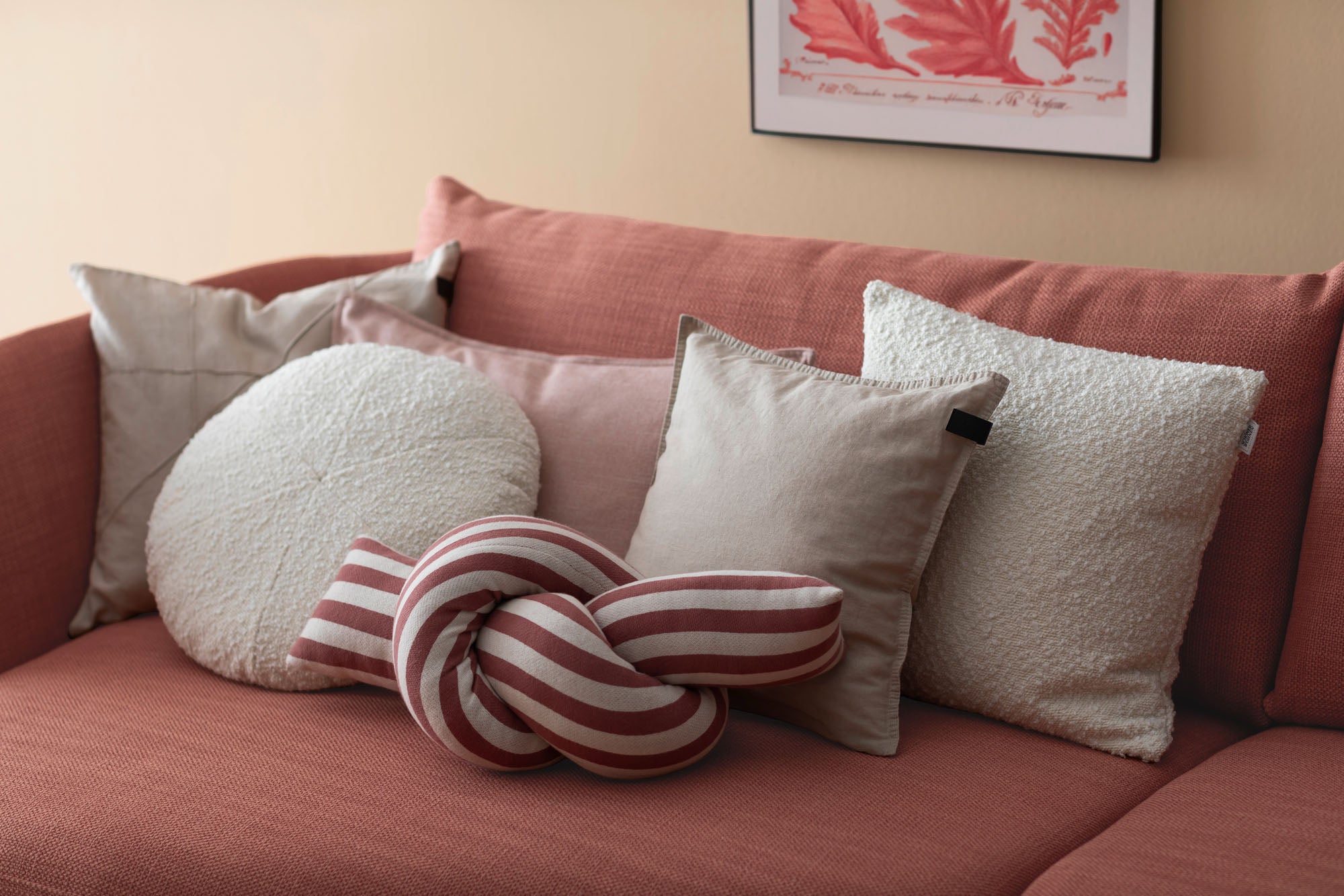 Schöner Wohnen Knotenkissen – Strickkissen im modernen Design – Stilvoller Blickfang für Sofa & Bett