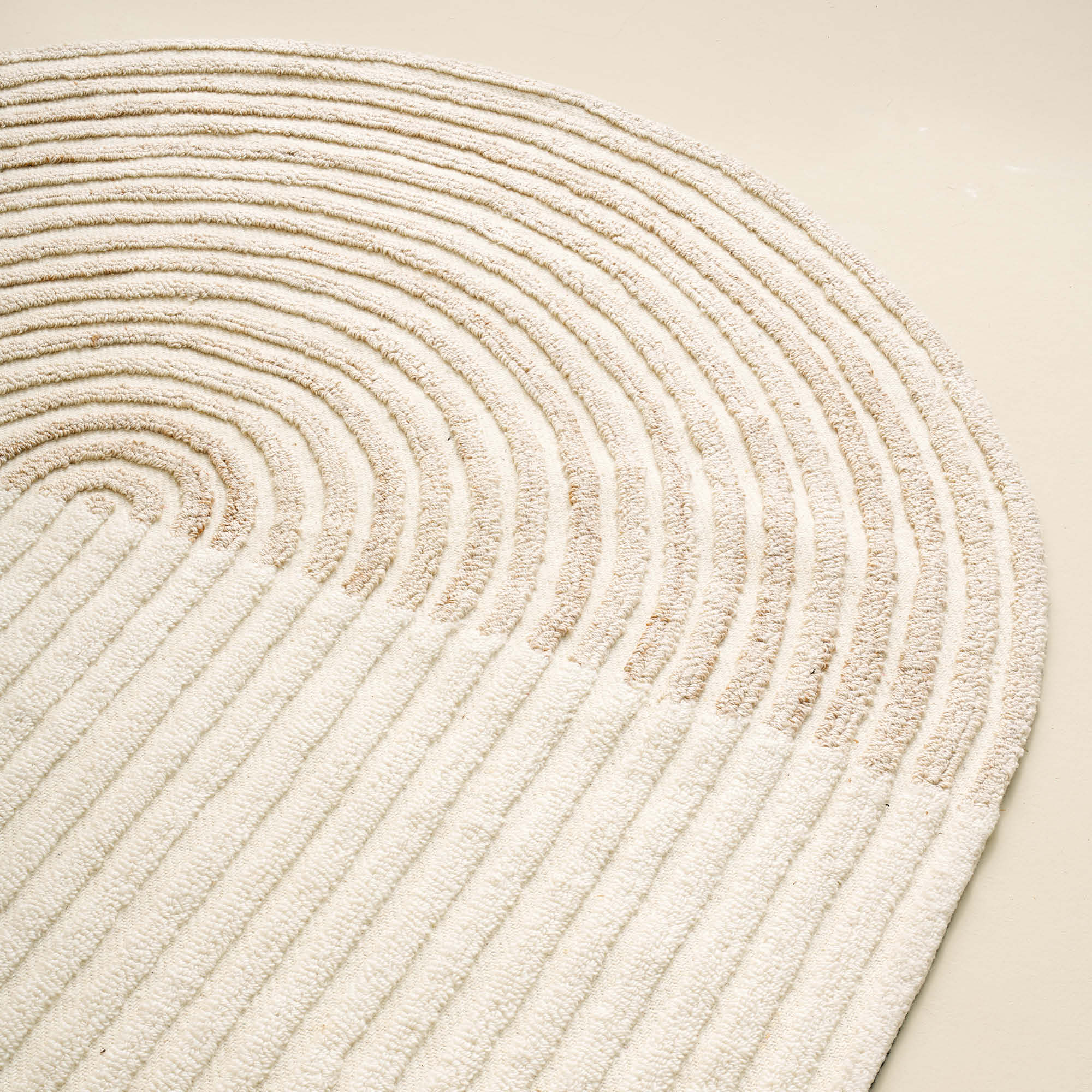 SCHÖNER WOHNEN Teppich JAYLIN – Rundungen & Streifen in Creme