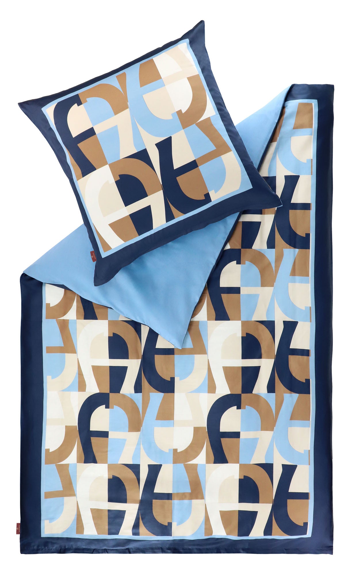 AIGNER Satin Bettwäsche mit Buchstaben Muster – Baumwolle, Reißverschluss
