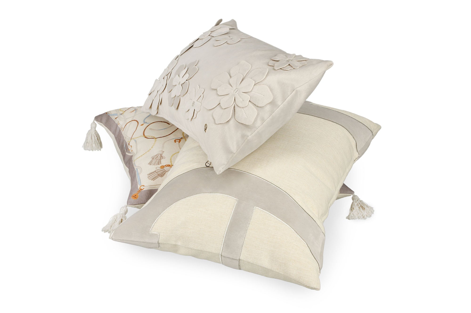 AIGNER Zierkissenhülle 40x60 cm – Strukturstoff mit Samt, Beige/Grün