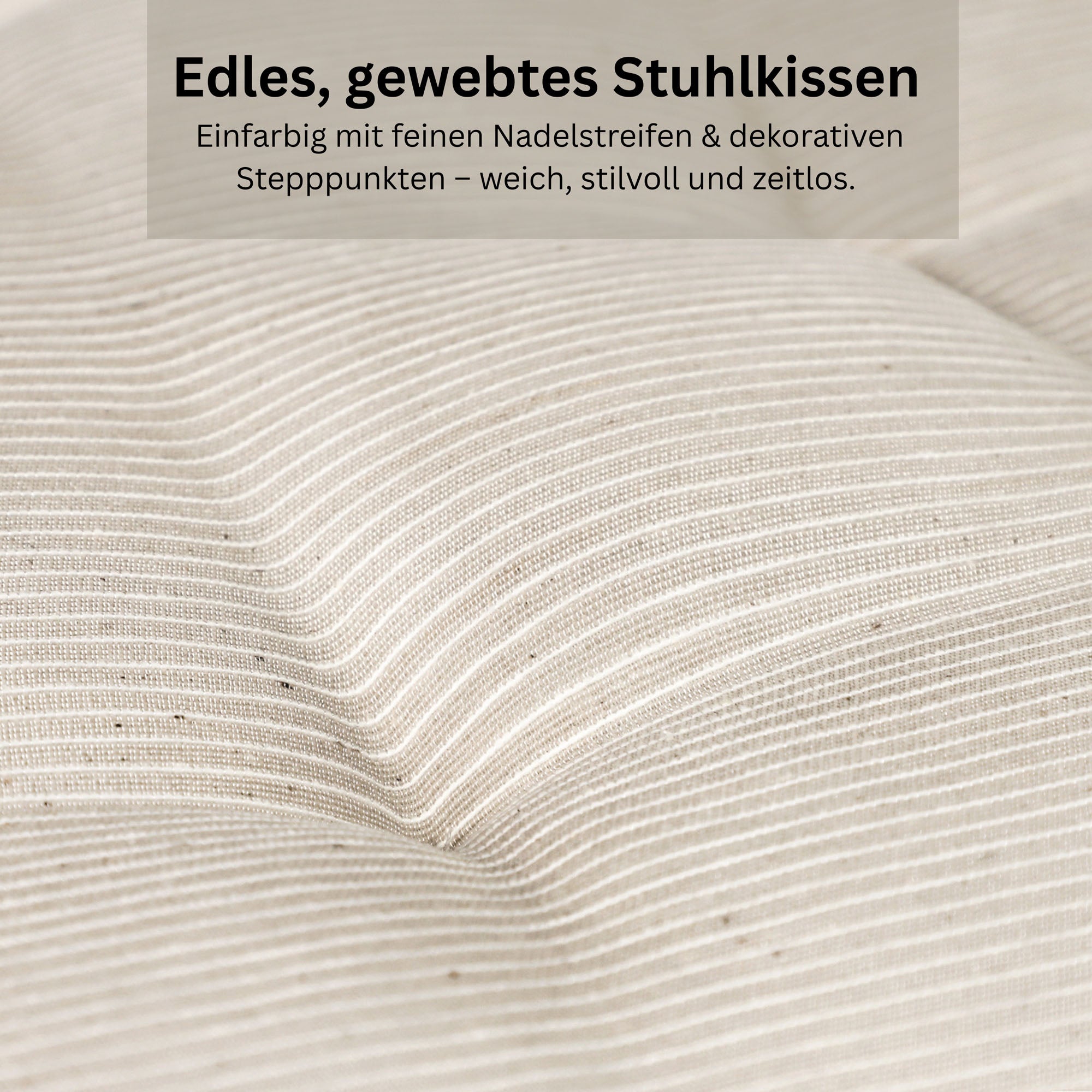 Esprit Stuhlkissen 40x40 cm, gewebt mit Stepppunkten & Nadelstreifen, pflegeleicht, waschbar 30°C, verschiedene Farben