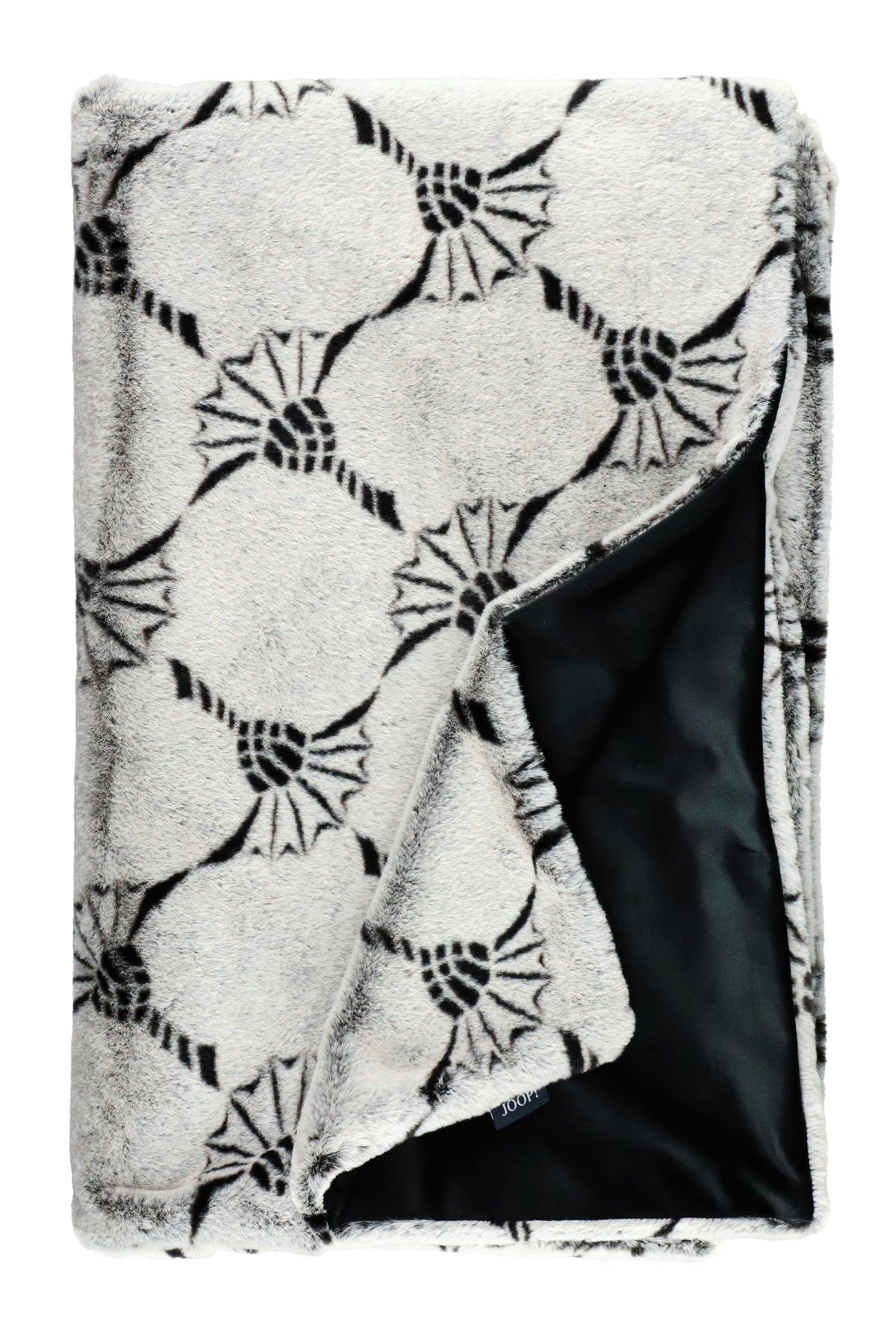 JOOP! Kuscheldecke CALM 130x170 cm – Kunstfell Grau, Kornblume