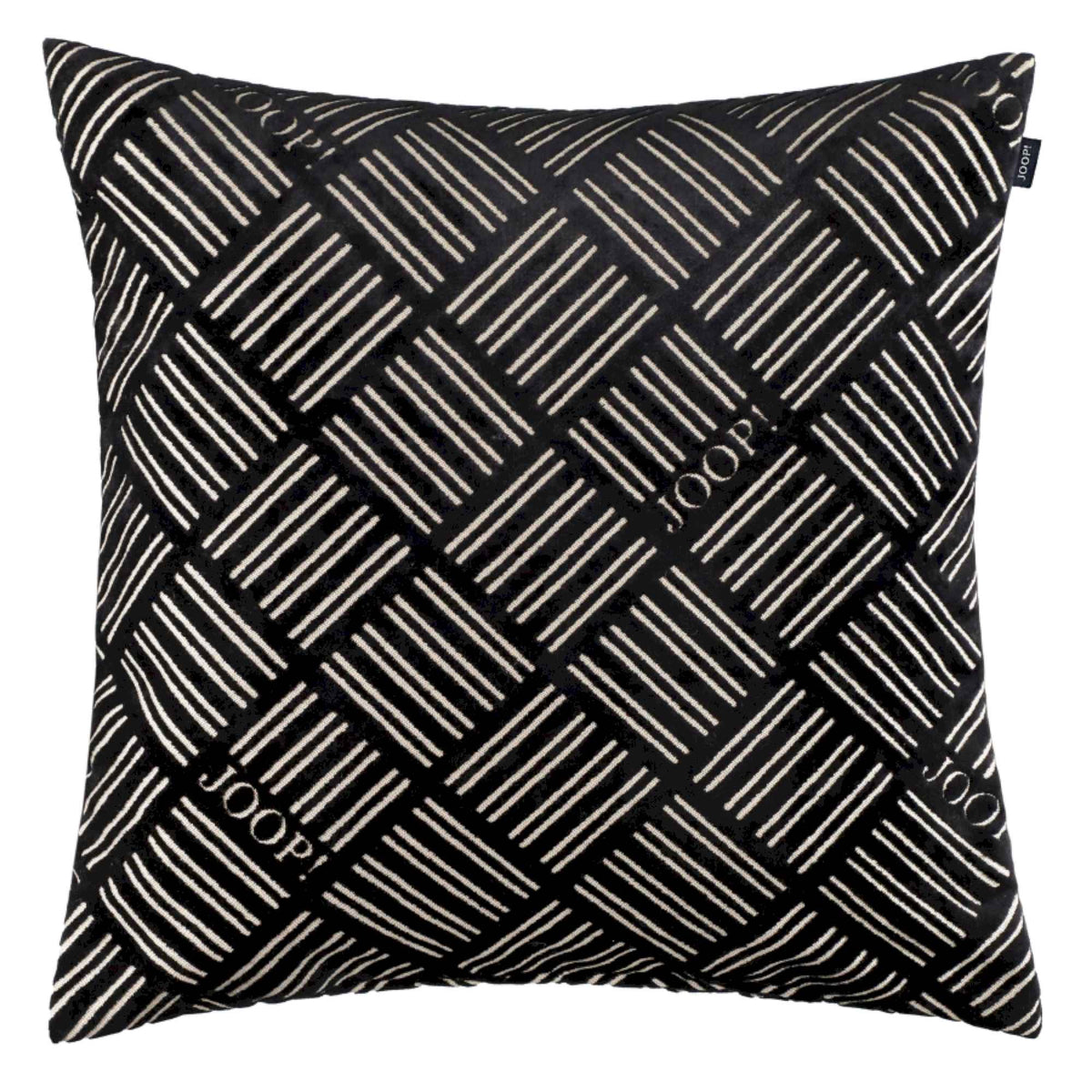 JOOP! Zierkissenhülle 50x50 cm, Schnitt-Velours, Gittermuster, edles Design