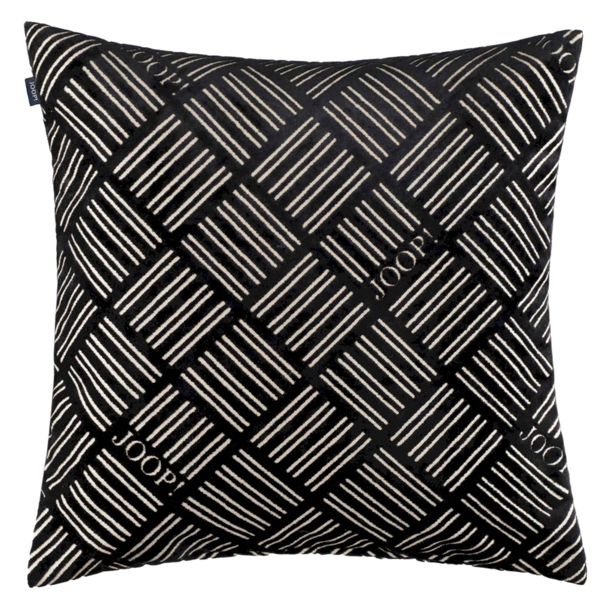 JOOP! Zierkissenhülle 50x50 cm, Schnitt-Velours, Gittermuster, edles Design