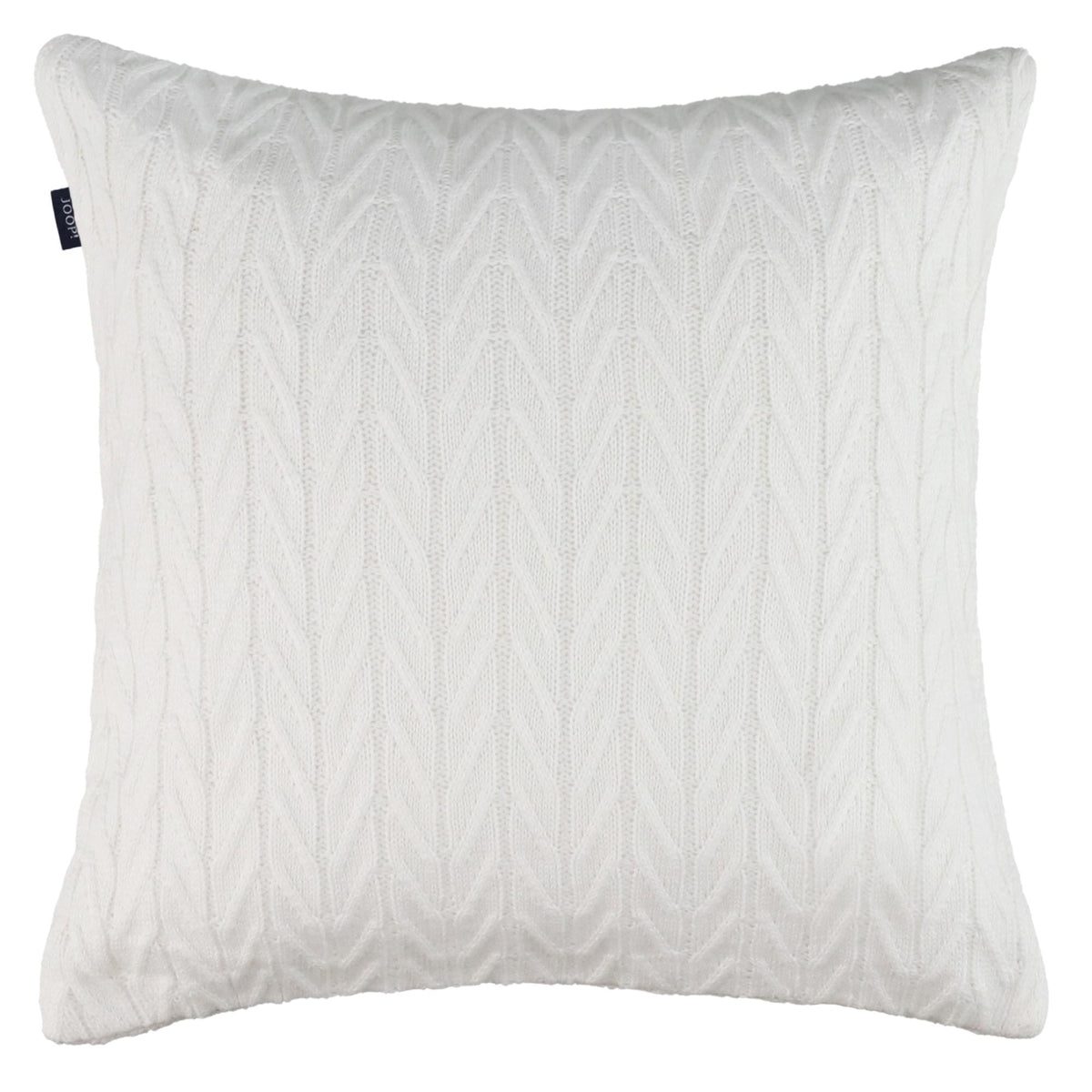JOOP! Kissenhülle WEAVELLE Weiß – Strick, Baumwolle, 40x40 & 50x50 cm