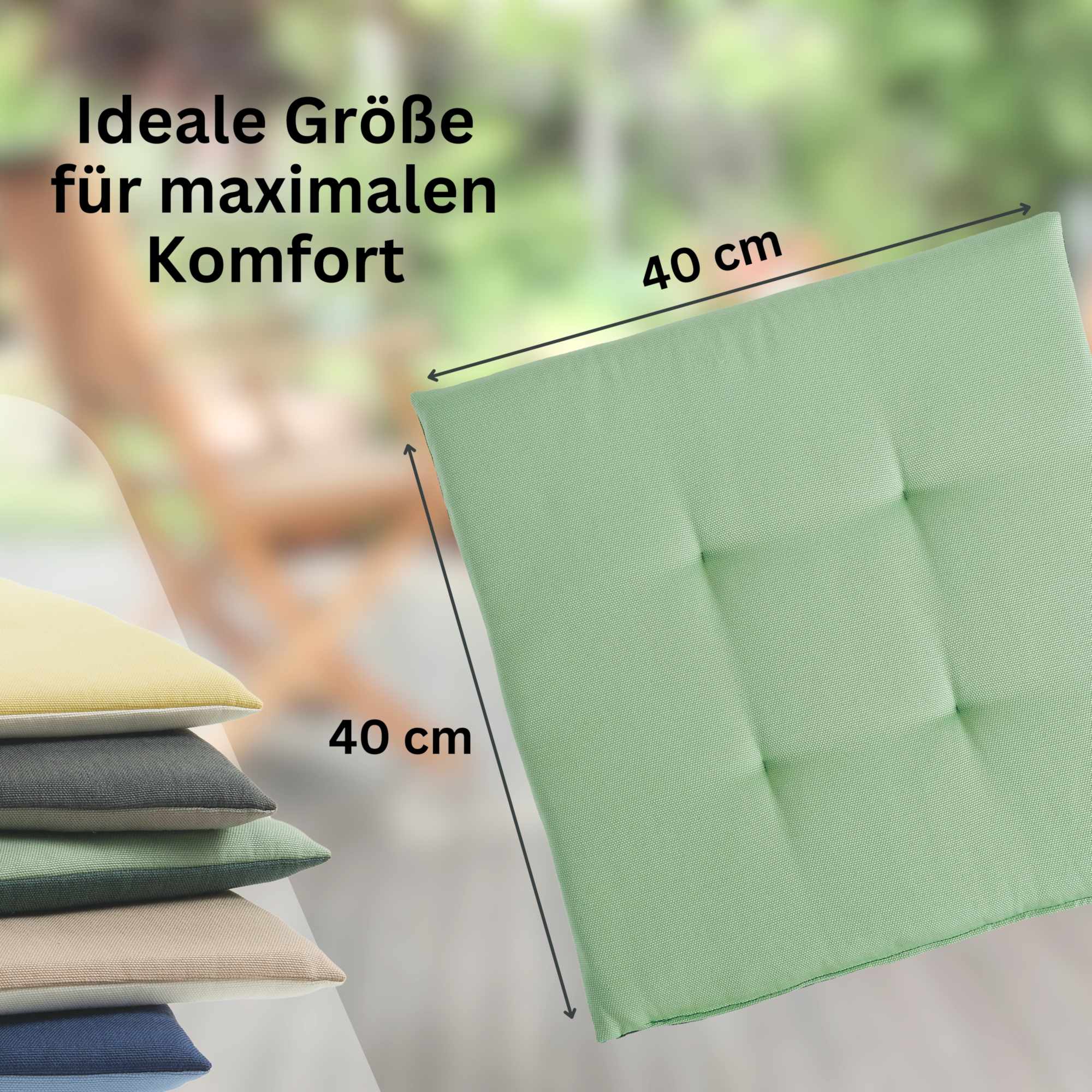 TOM TAILOR Sitzkissen 2er Set - weicher Baumwoll-Mix - 40x40cm