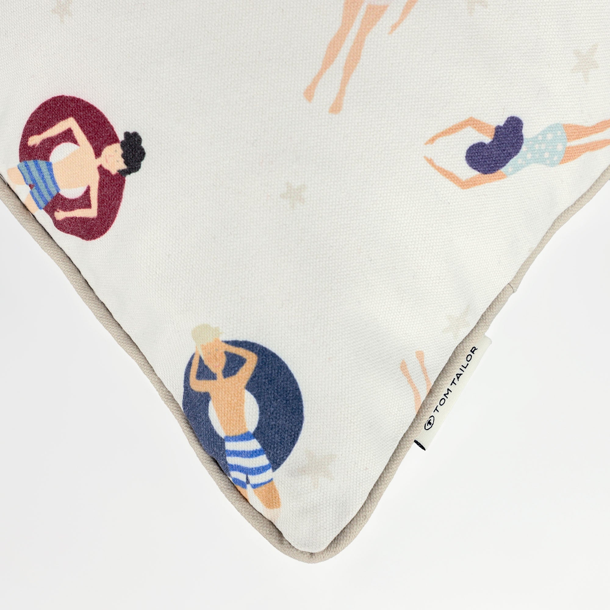 Tom Tailor Zierkissenhülle gewebt – Fröhliche Sommermotive, Streifen & maritime Prints, dekorative Stickereien, pflegeleichter Materialmix