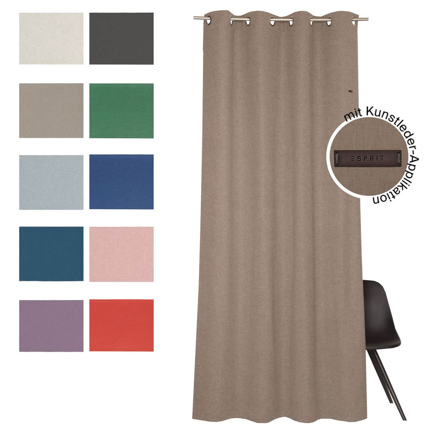 Ösenvorhang Harp • 140 x 250 cm • große Farbauswahl - WohnDirect.com - Heimtextilien für stilvolles Wohnambiente