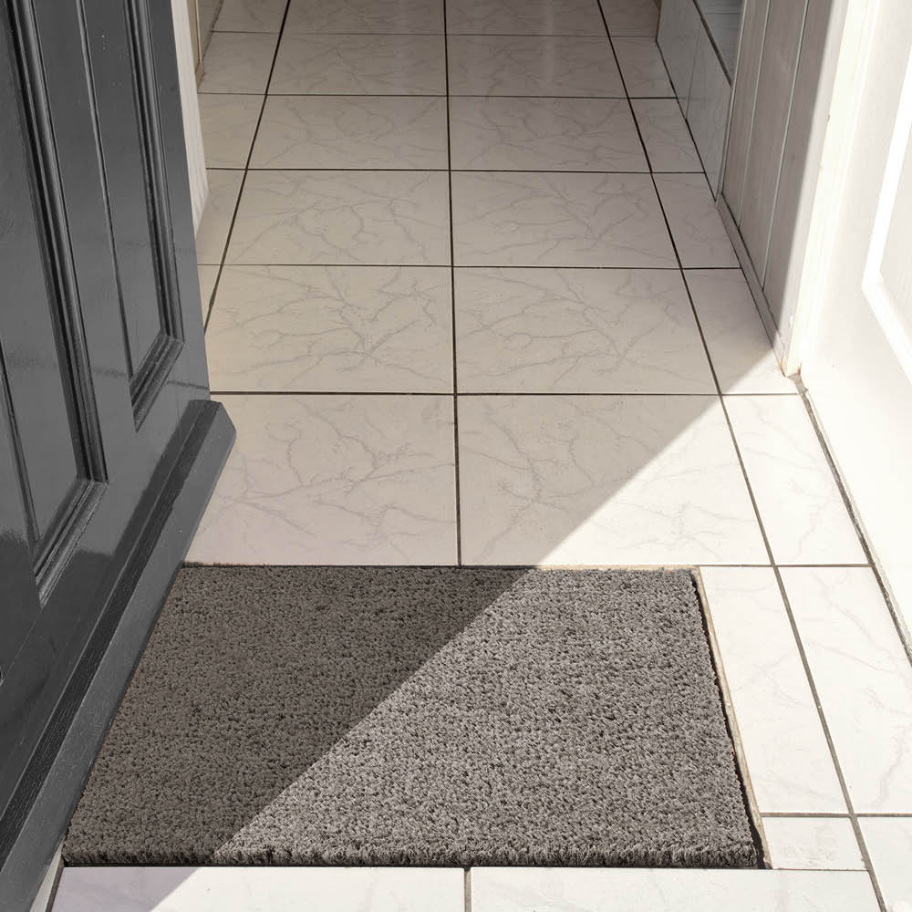 Fußmatte KEIRA grau 2er Set – Kokosvelours 100% Naturfaser