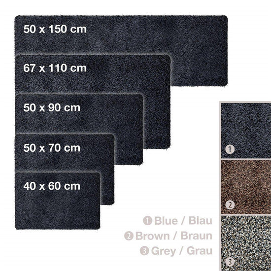 "Magic Doormat" - Rutschfeste dünne Schmutzfangmatte mit hoher Wasseraufnahme-Fußmatten Einfarbig-WohnDirect-Blau-39 x 58 cm-Wohndirect - Fußmatten, Badematten und mehr