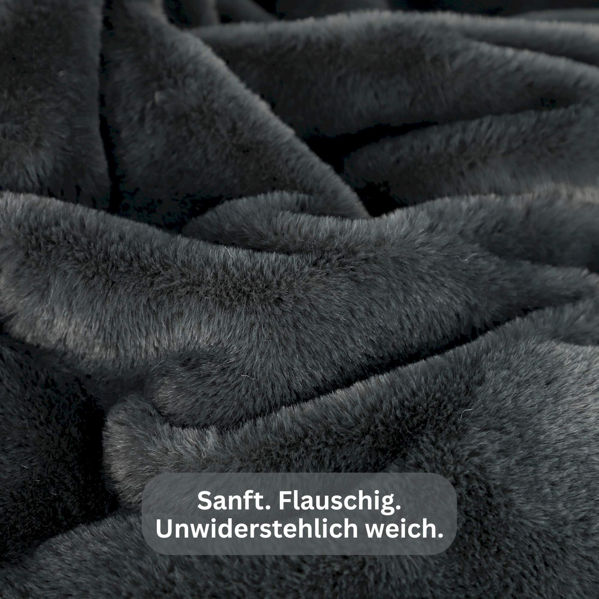 GONAAP Kunstfell-Überwurfdecke, Doppelgröße (152x203 Cm) - Superweich, Kuschelig, In Indigo