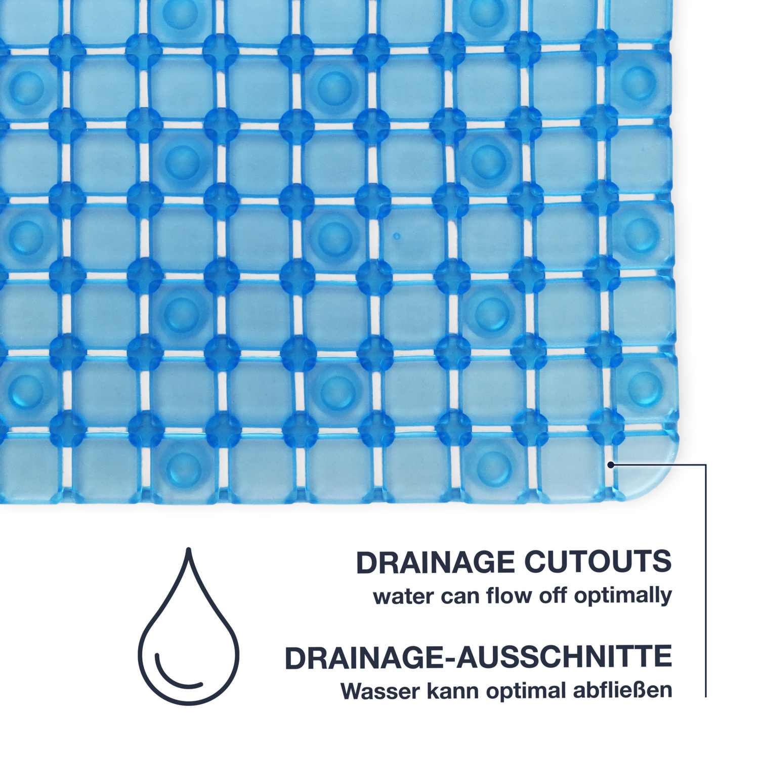 Ben Badewanneneinlage 39 x 69 cm, Blau