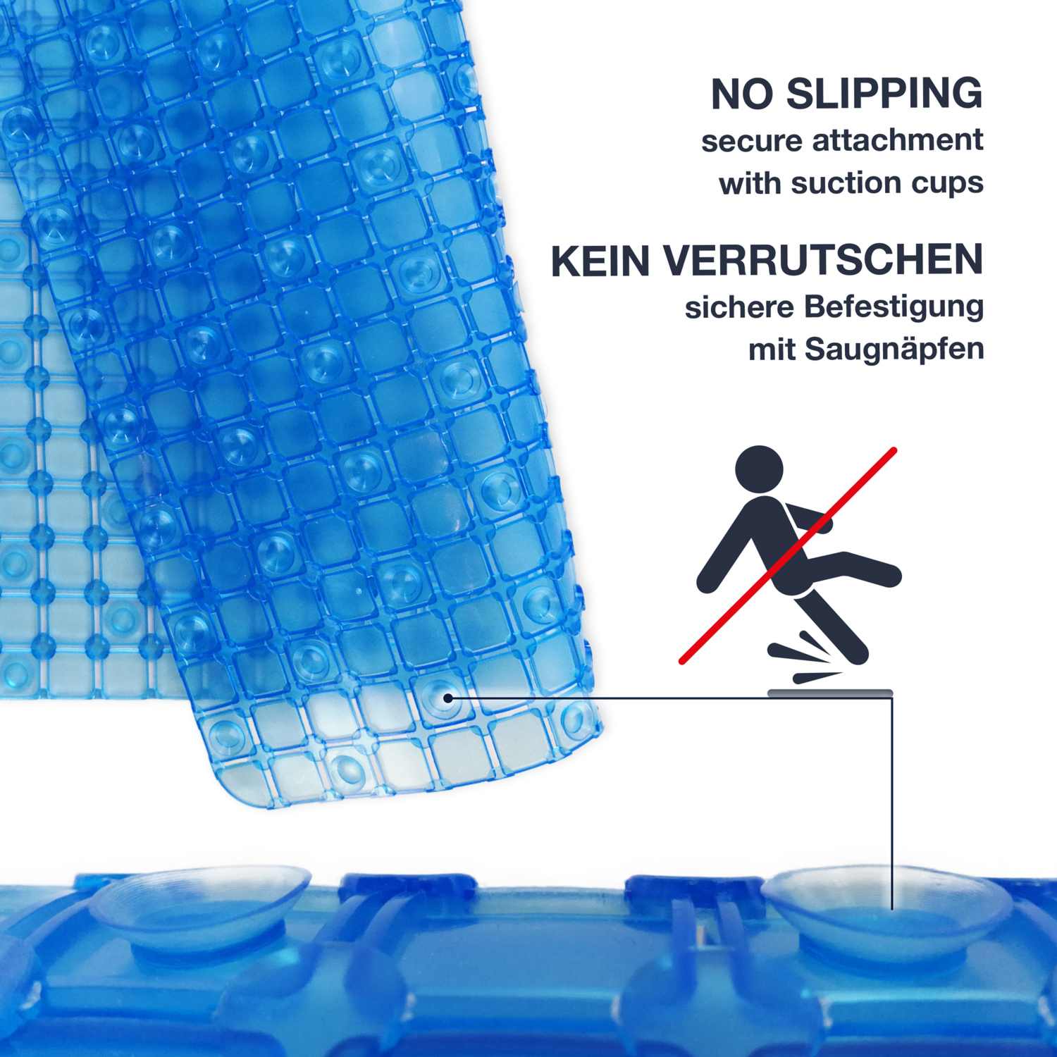 Ben Badewanneneinlage 39 x 69 cm, Blau - WohnDirect.com - Heimtextilien für stilvolles Wohnambiente