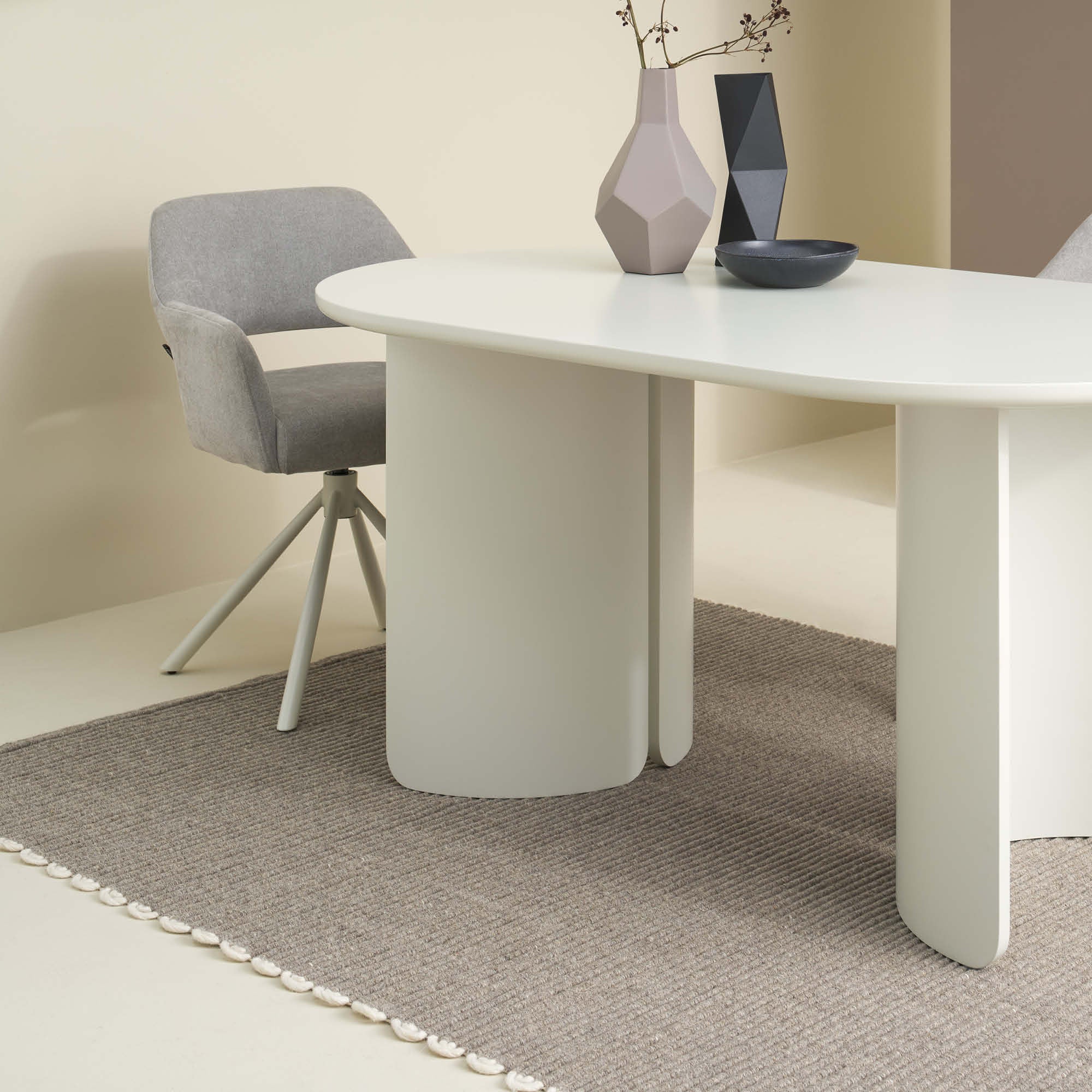 SCHÖNER WOHNEN Teppich OMIRA – Minimalistisch & elegant mit Häkelkante