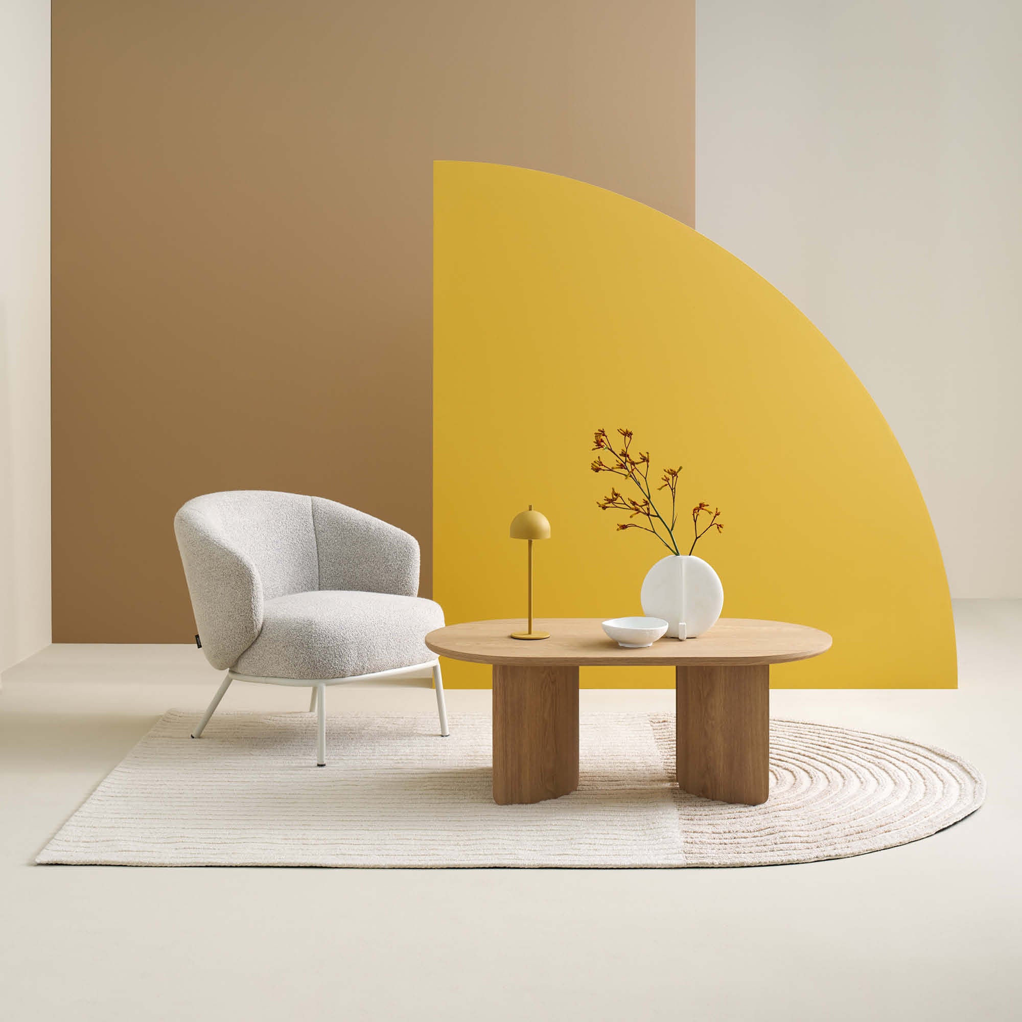 SCHÖNER WOHNEN Teppich JAYLIN – Rundungen & Streifen in Creme