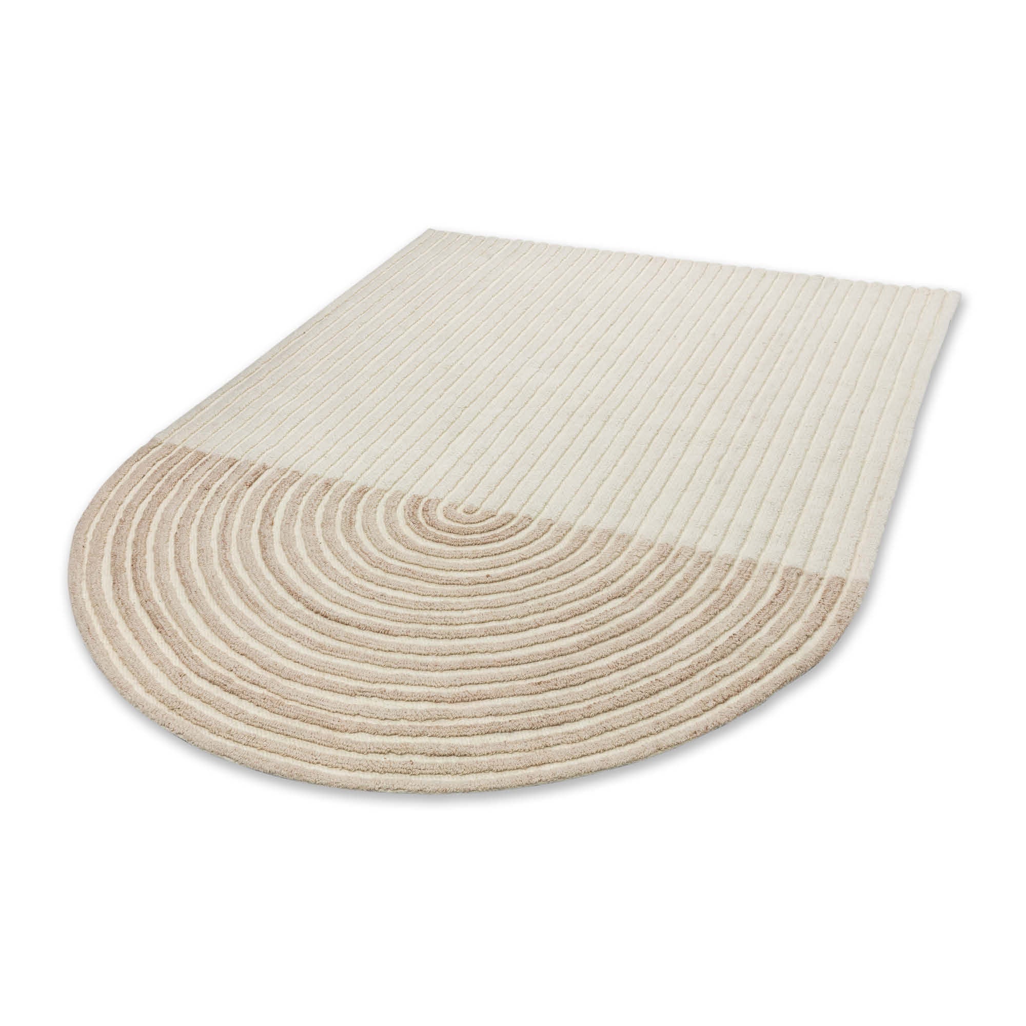 SCHÖNER WOHNEN Teppich JAYLIN – Rundungen & Streifen in Creme