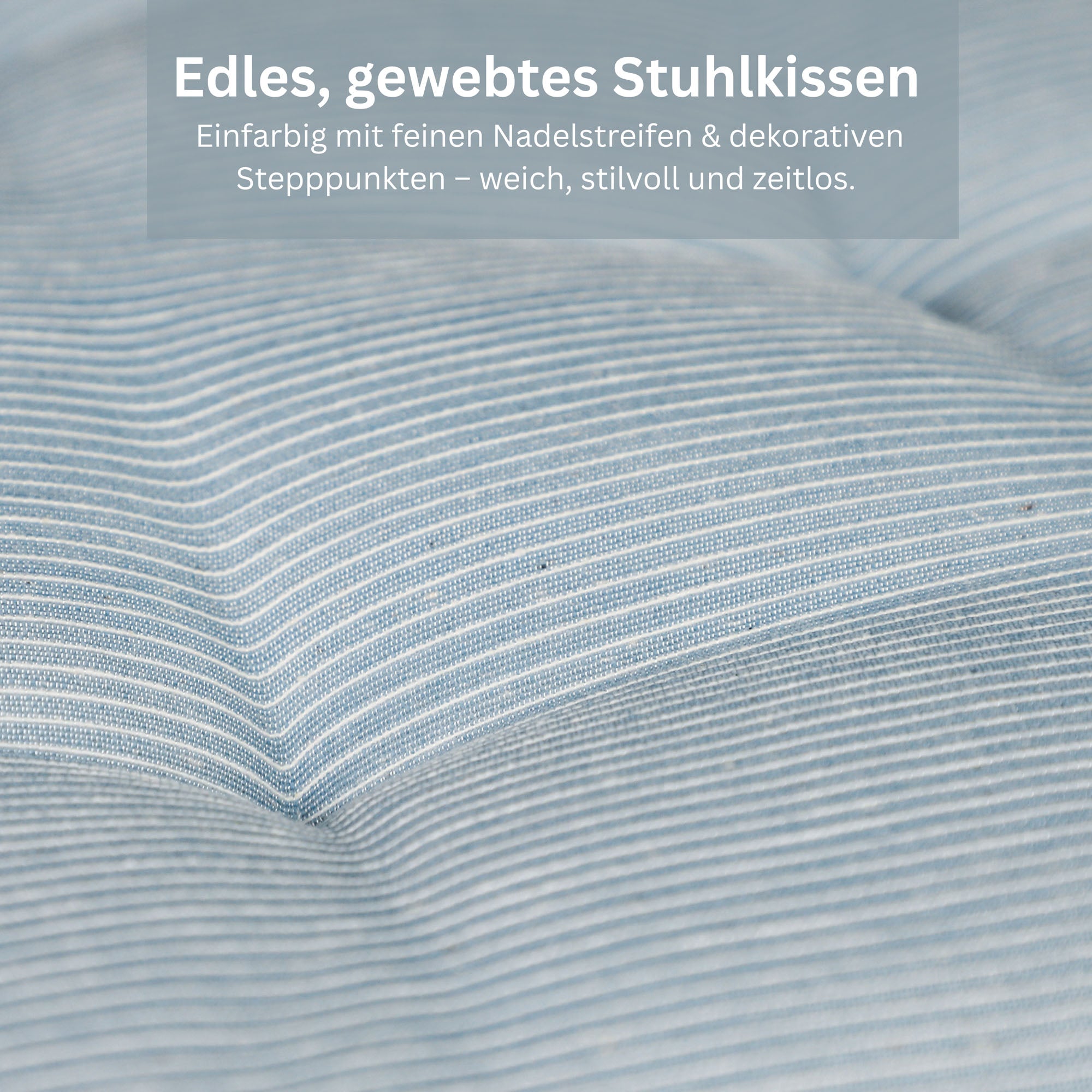 Esprit Stuhlkissen 40x40 cm, gewebt mit Stepppunkten & Nadelstreifen, pflegeleicht, waschbar 30°C, verschiedene Farben