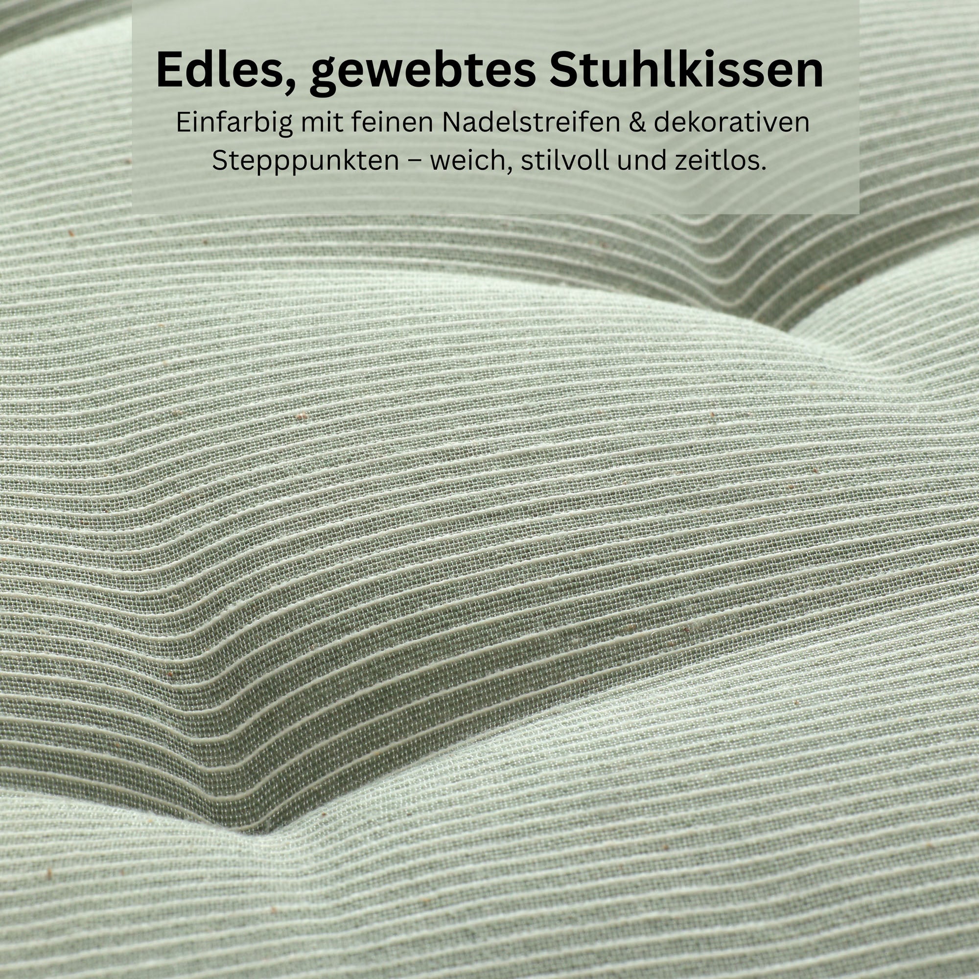 Esprit Stuhlkissen 40x40 cm, gewebt mit Stepppunkten & Nadelstreifen, pflegeleicht, waschbar 30°C, verschiedene Farben