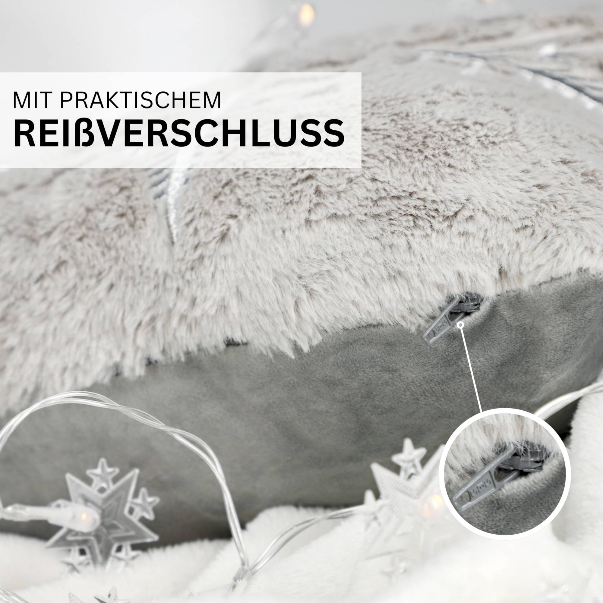 2er Set Kissenhüllen – Häuser 40x60 cm & Schneeflocke 38x38 cm – Gestickt, Winter Design