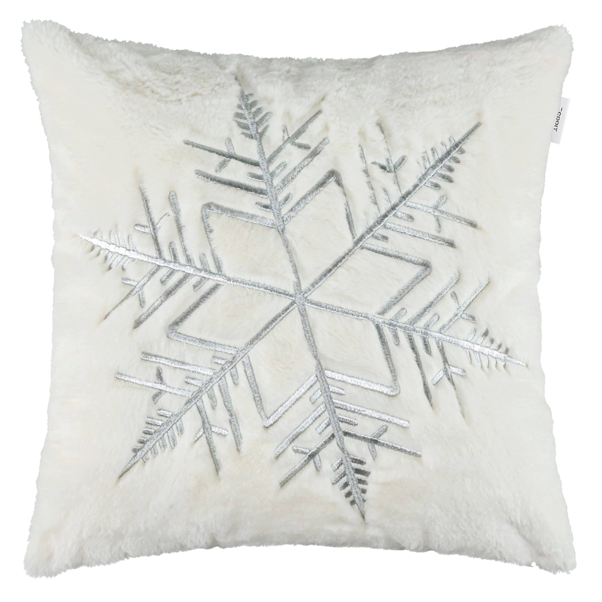 2er Set Kissenhüllen – Häuser 40x60 cm & Schneeflocke 38x38 cm – Gestickt, Winter Design