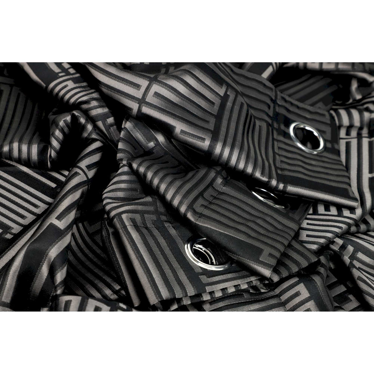 JOOP! Ösenvorhang FINE BARS 140x250 cm – blickdicht, Schriftzug