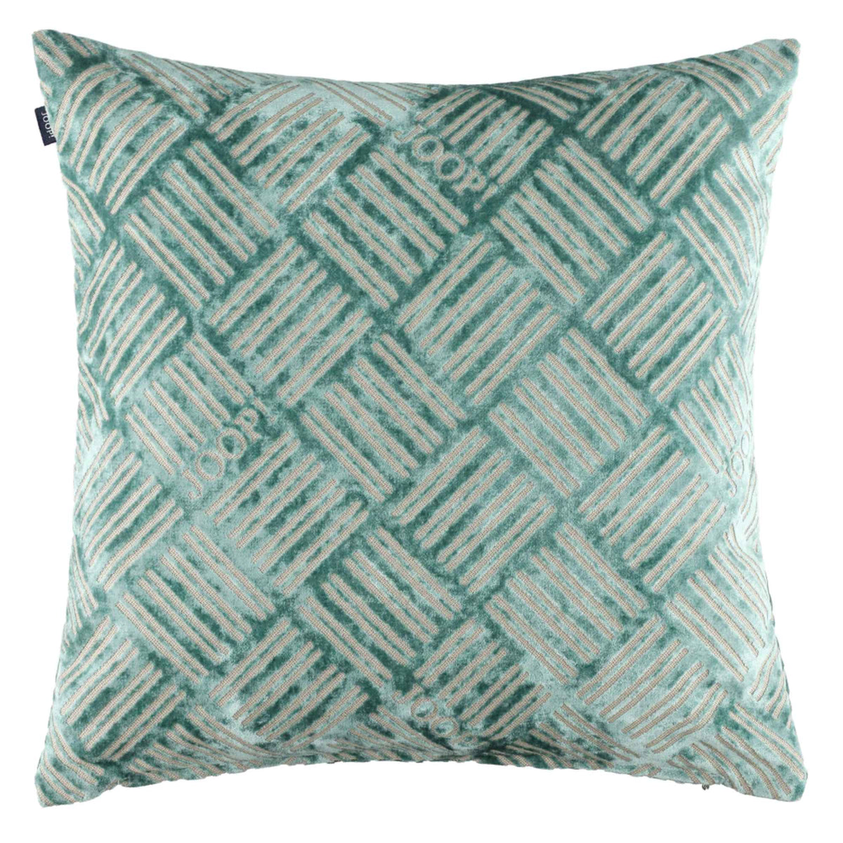 JOOP! Zierkissenhülle 50x50 cm, Schnitt-Velours, Gittermuster, edles Design