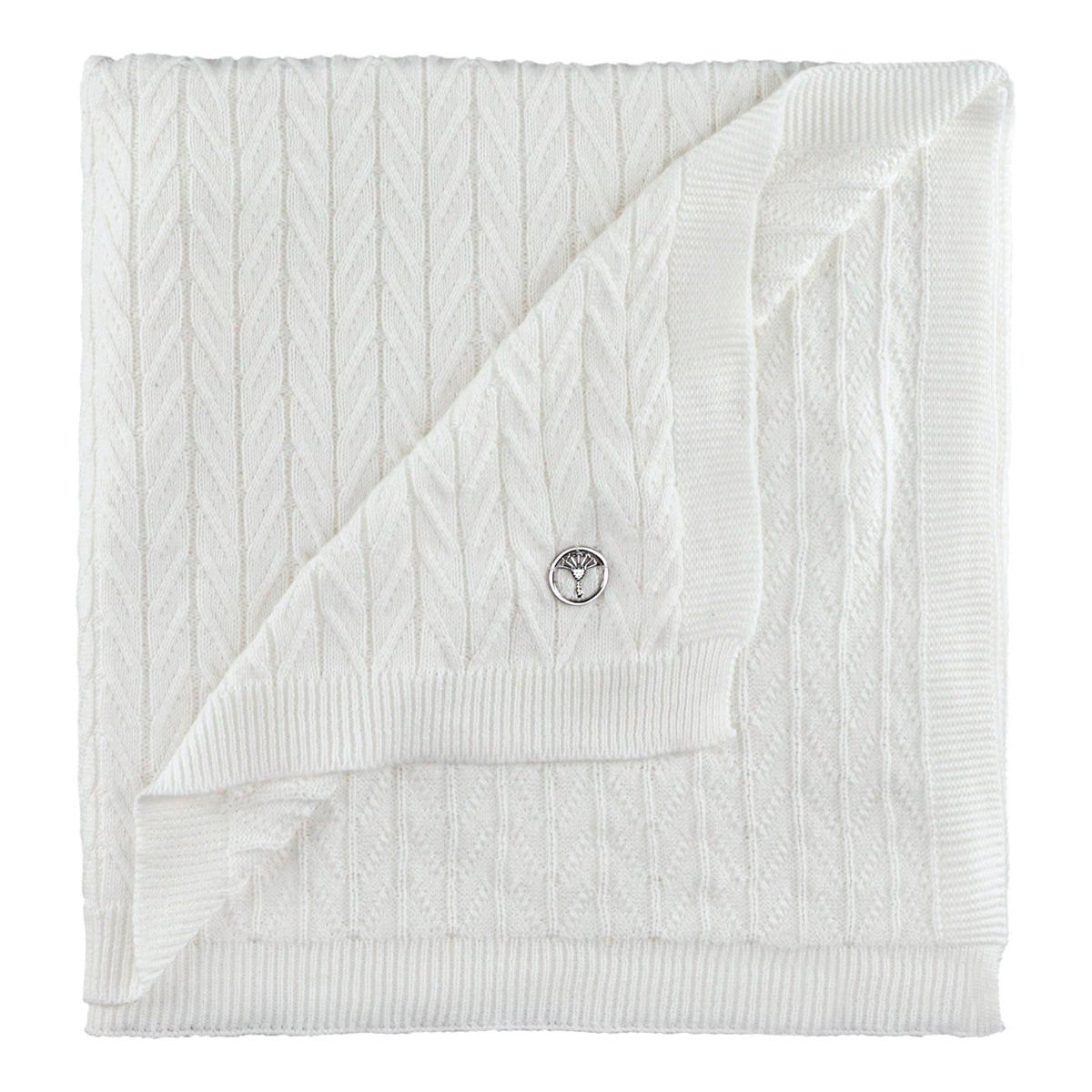 JOOP! Strickdecke WEAVELLE 130x170 cm – 100 % Baumwolle, Fischgrät- & Zopfmuster