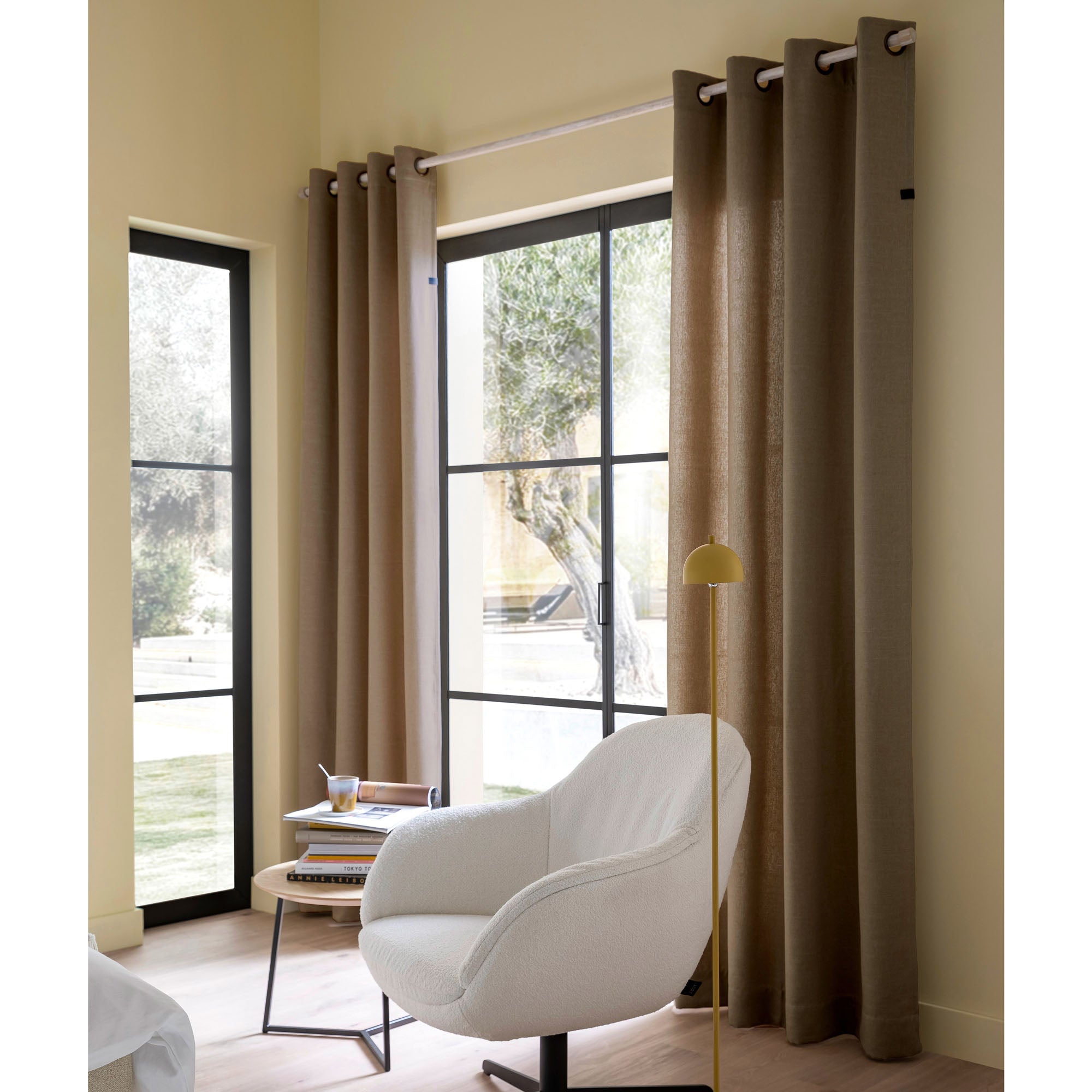 Schöner Wohnen Blickdichter Vorhang in Leinenoptik mit Ösen 140x250cm