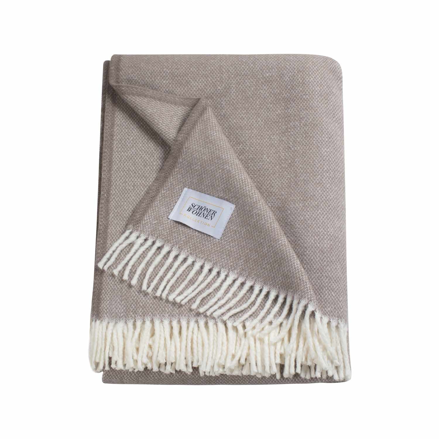 Kuscheldecke Relax • mit langen Fransen • Minimuster • 140 x 200 cm