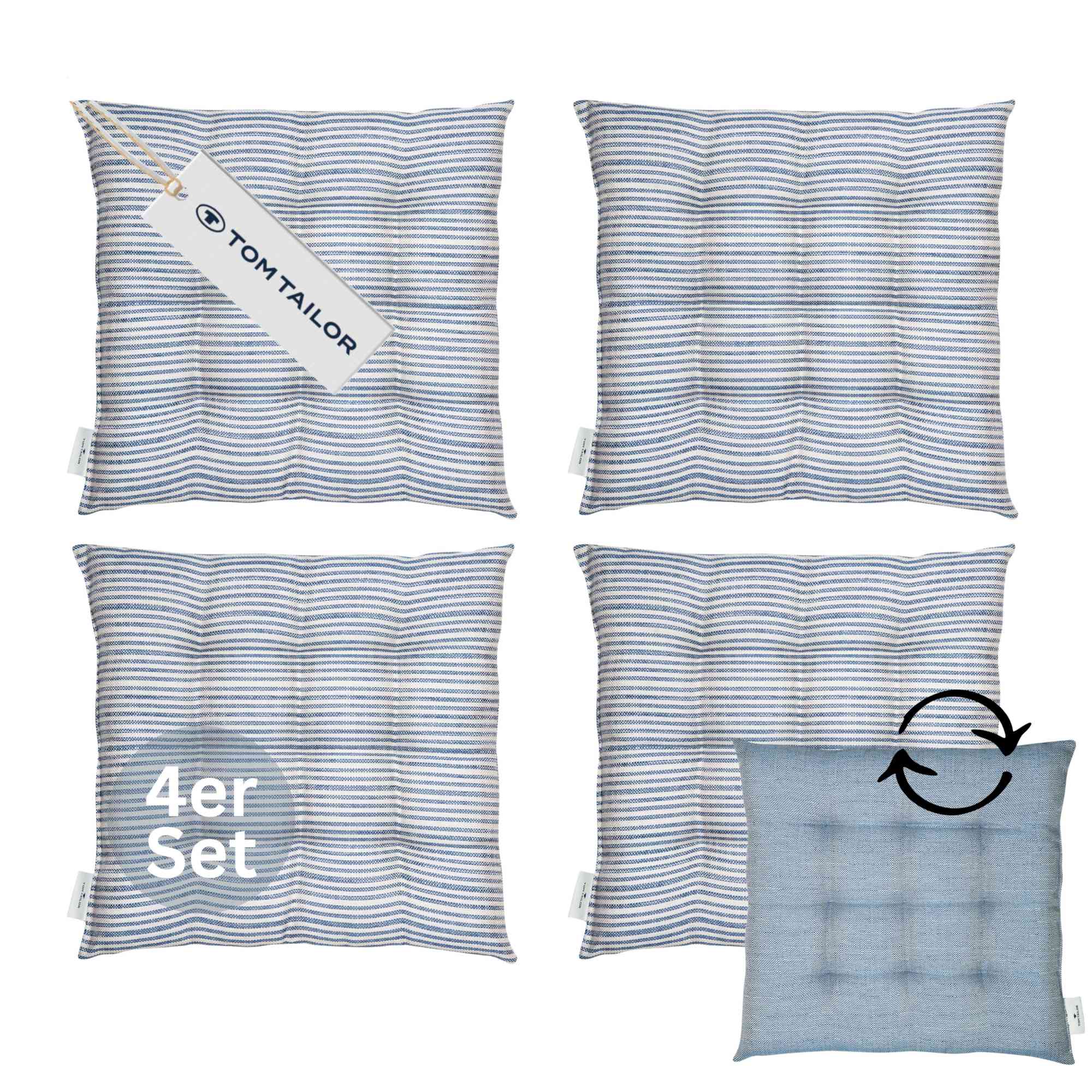 Sitzkissen Fresh Stripe im 4er SparSet