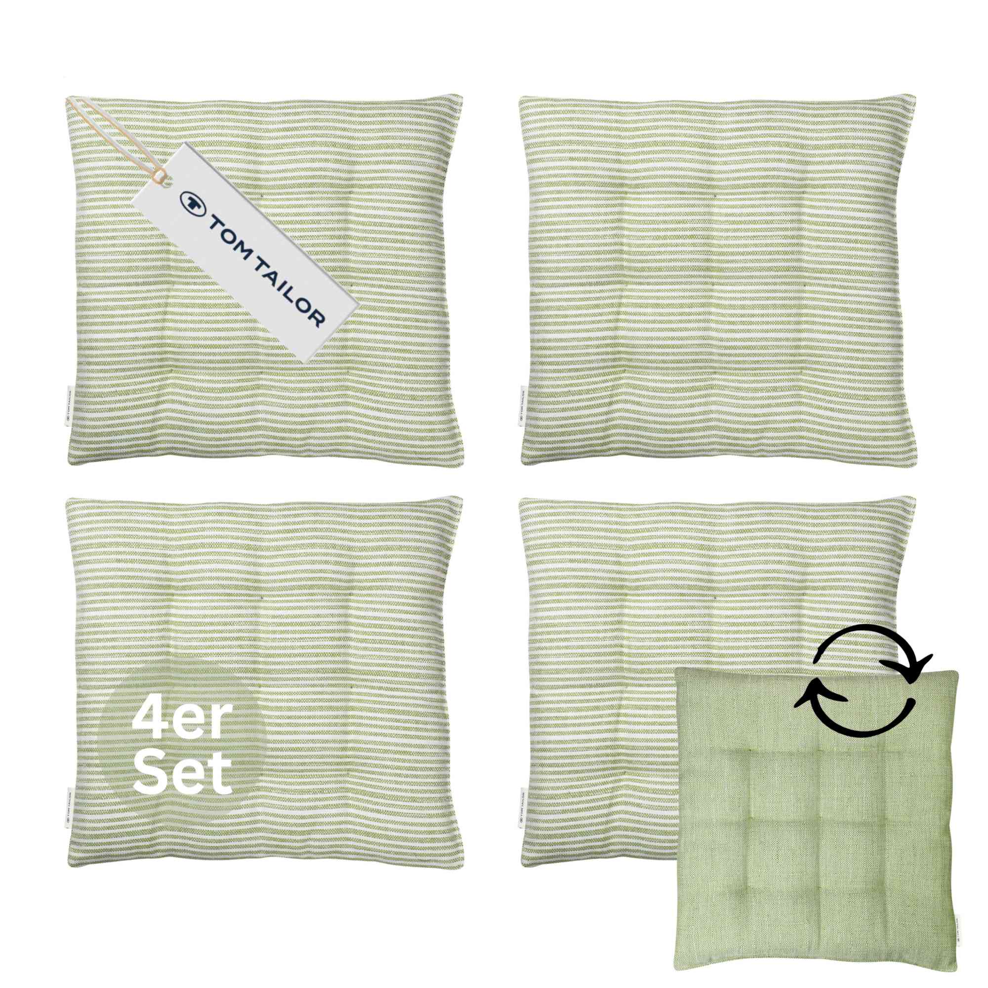 Sitzkissen Fresh Stripe im 4er SparSet