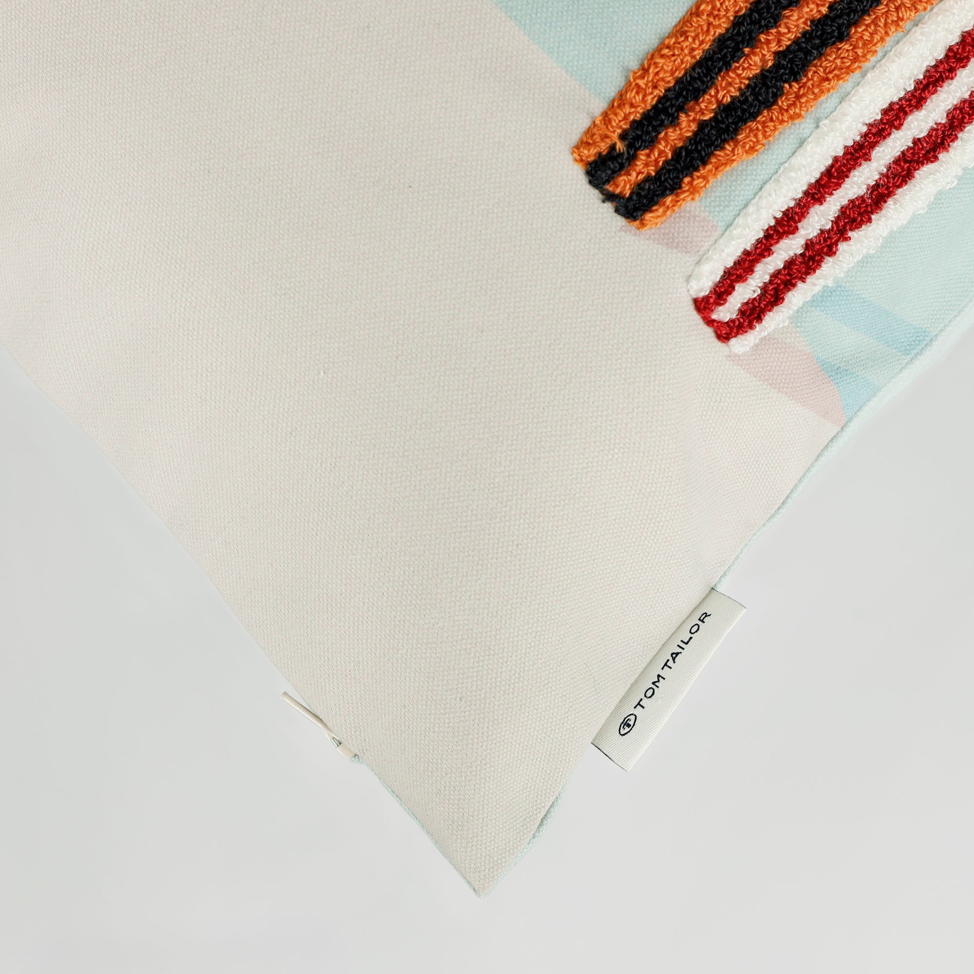 Tom Tailor Zierkissenhülle gewebt – Fröhliche Sommermotive, Streifen & maritime Prints, dekorative Stickereien, pflegeleichter Materialmix