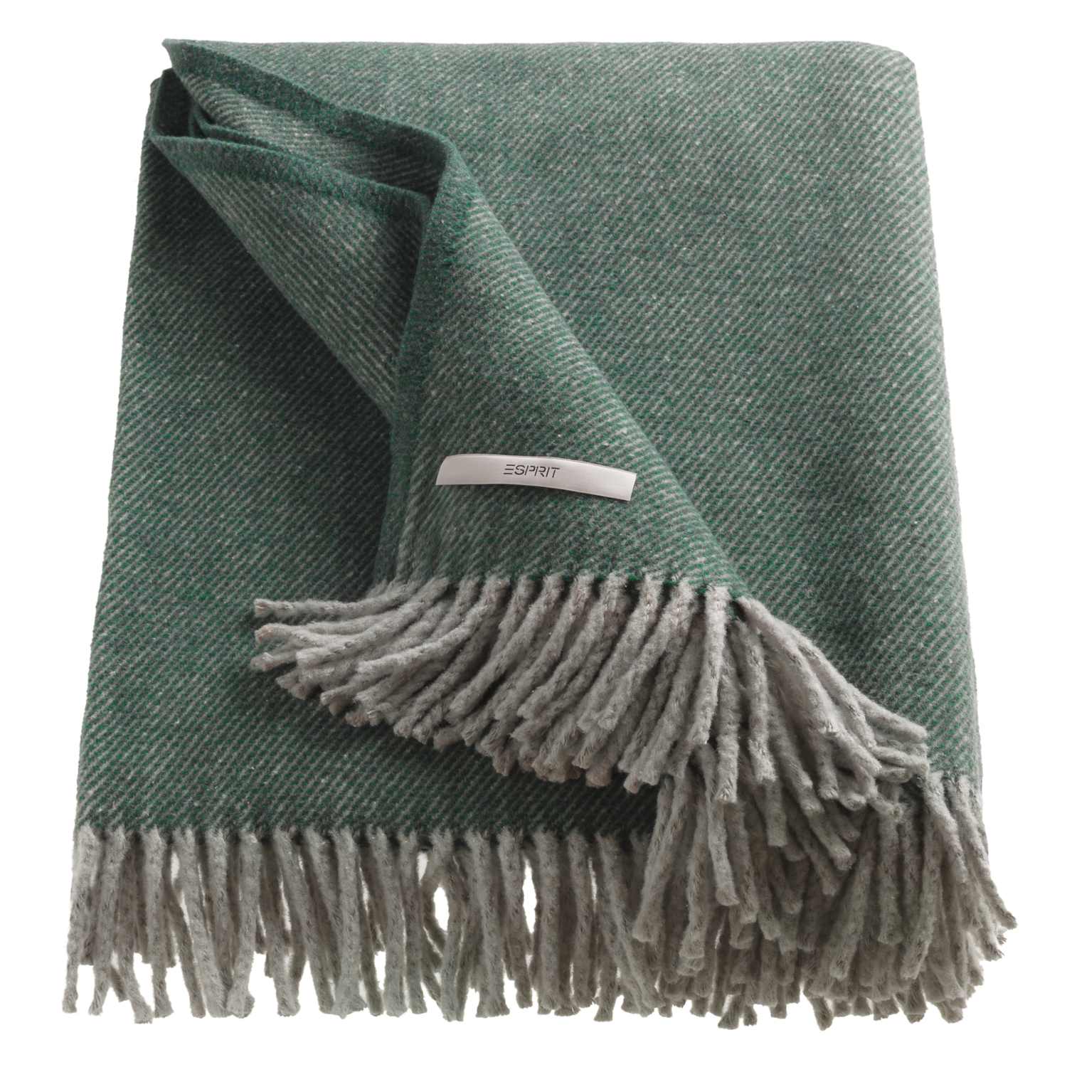 Kuscheldecke Jade • zweifarbiges Minimuster • Baumwollanteil recycelt • 140 x 200 cm