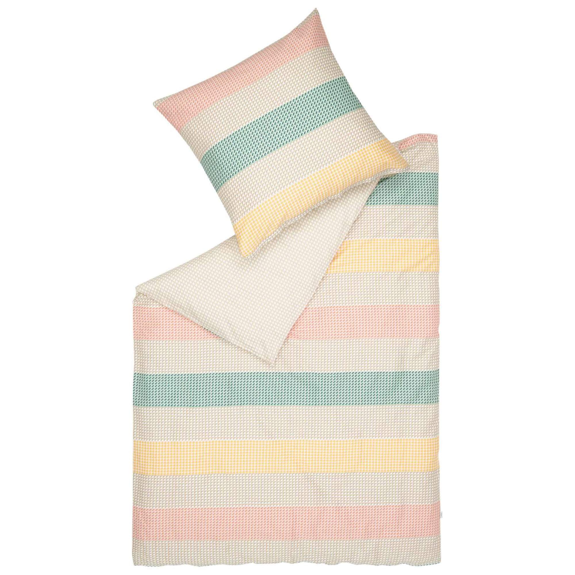 Satin Bettwäsche Benno mit Streifen und Kreisen