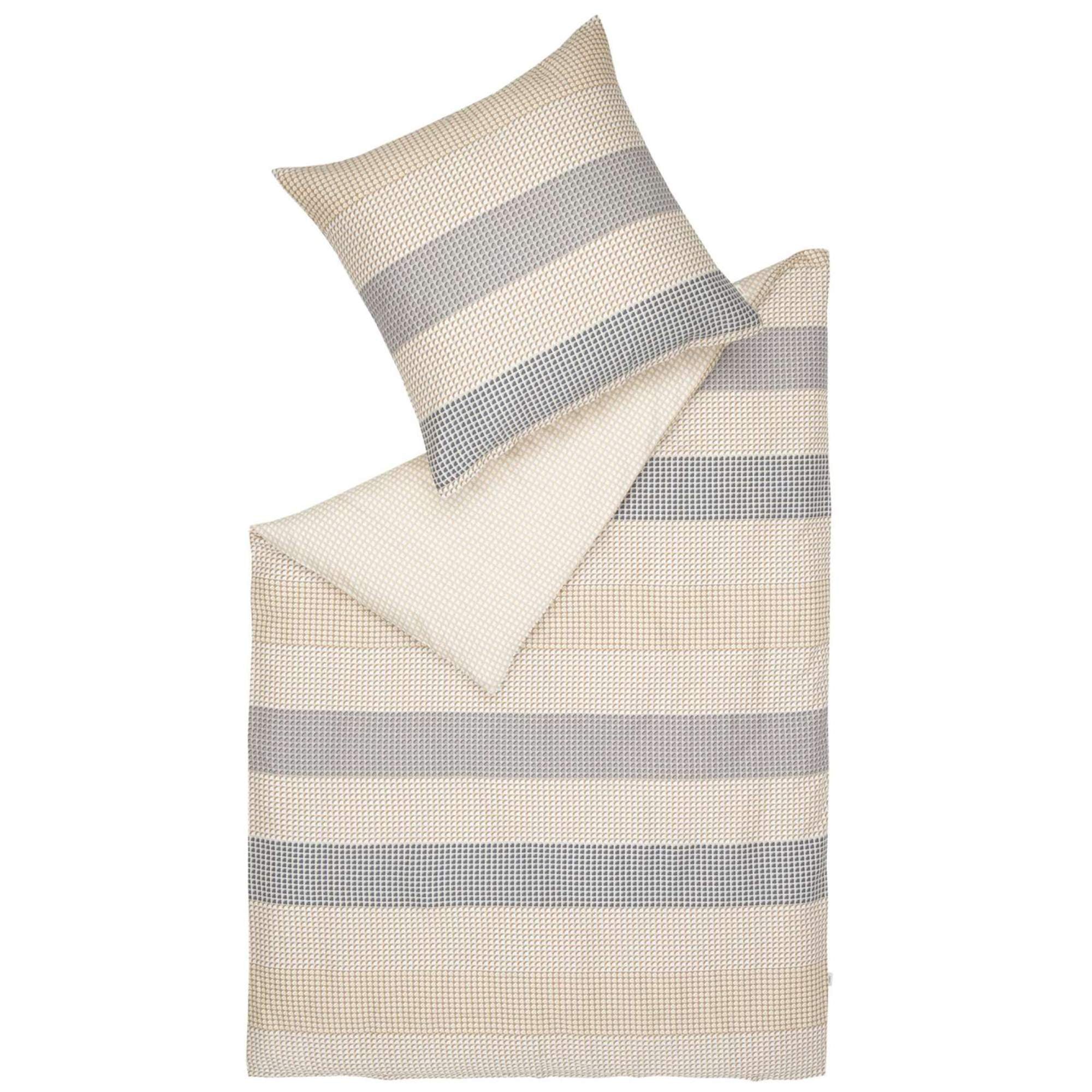 Satin Bettwäsche Benno mit Streifen und Kreisen
