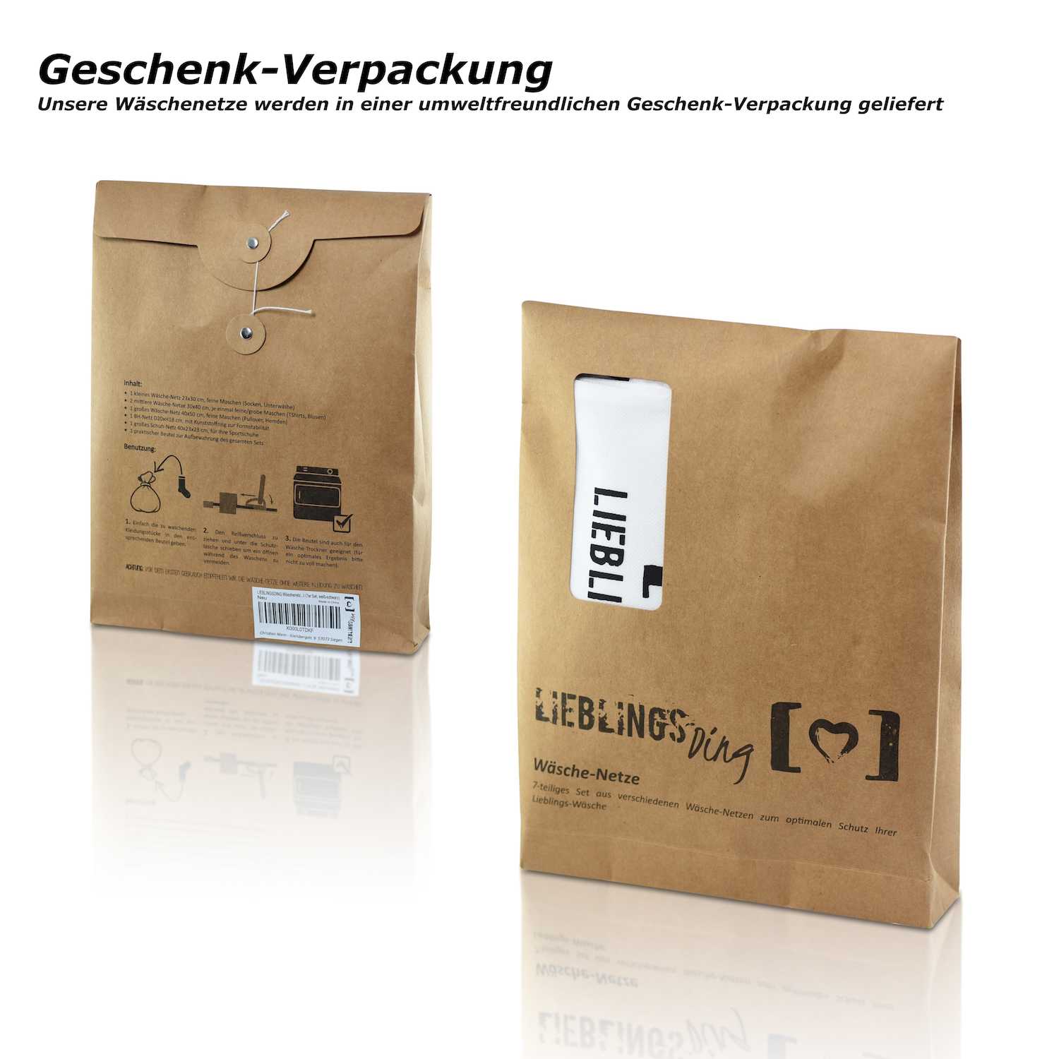 Wäschenetze 7er Set • schützt vor Waschschäden • inkl. BH und Schuh Netz
