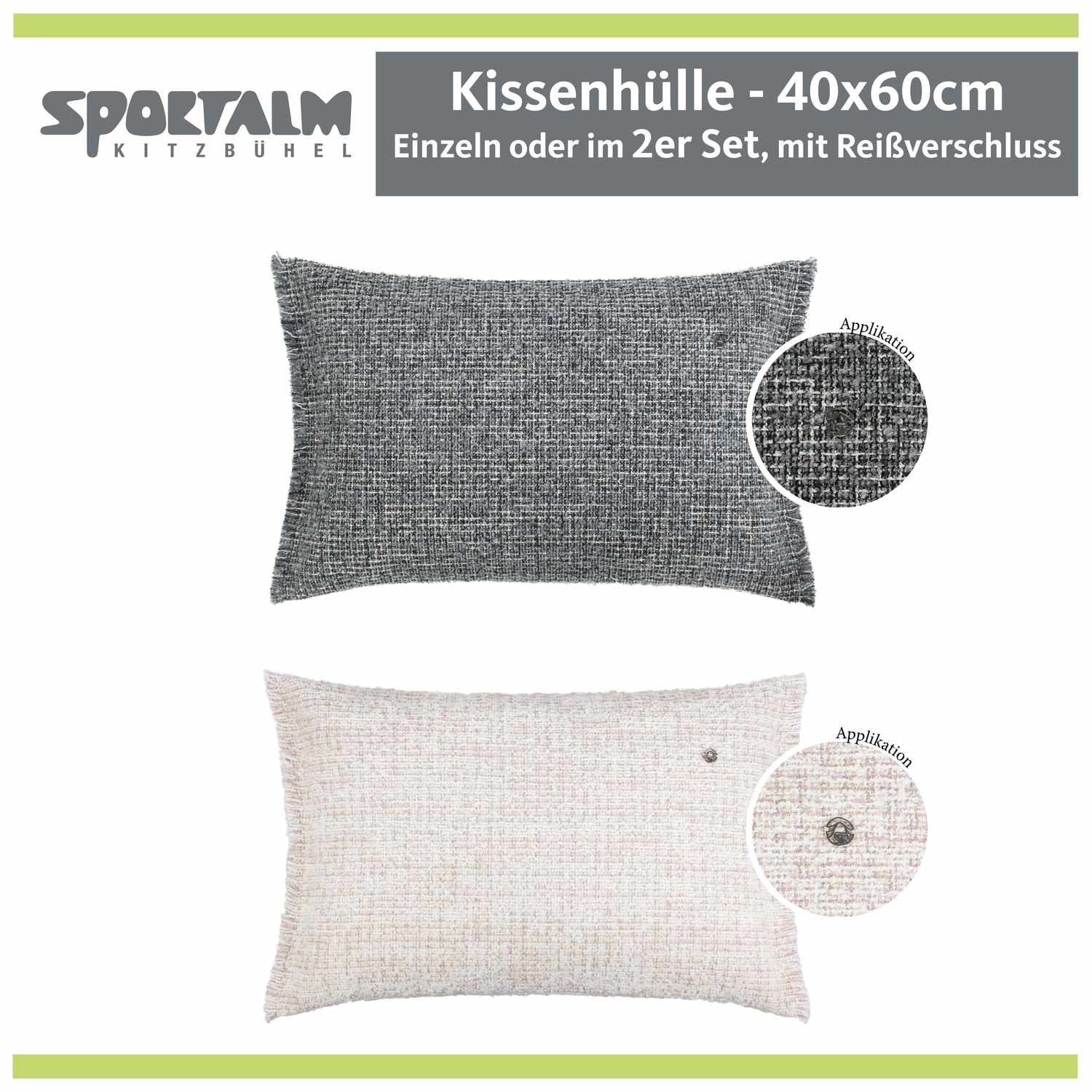 Zierkissenhülle Soft Skills • mehrfarbig aus Bouclegarnen • an beiden Seiten kurze Fransen • 40 x 60 cm - WohnDirect.com - Heimtextilien für stilvolles Wohnambiente