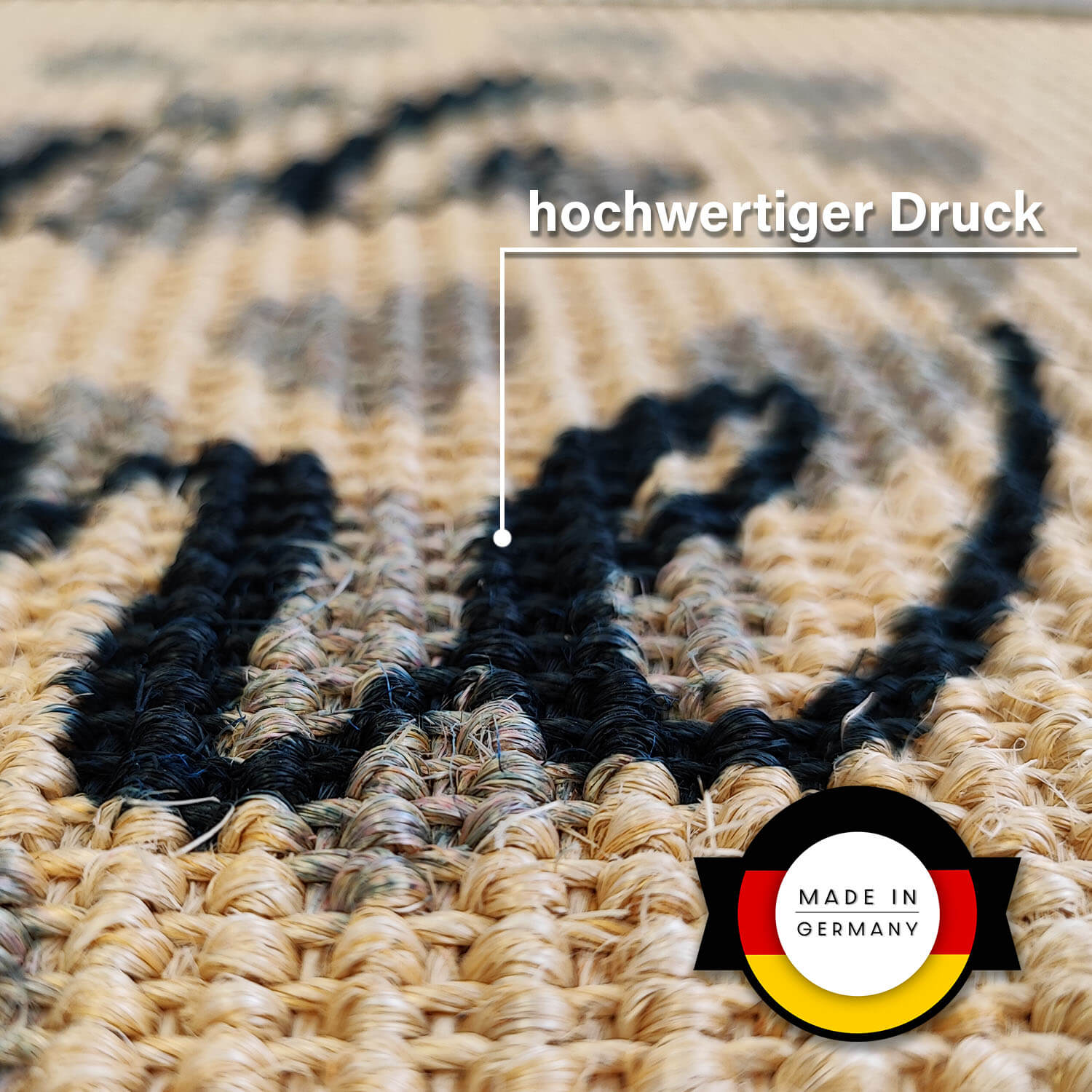 nachhaltige Sisal Fussmatte • 100% aus natürlichen Materialien • rutschfeste Natur Latex Unterseite • Made in Germany