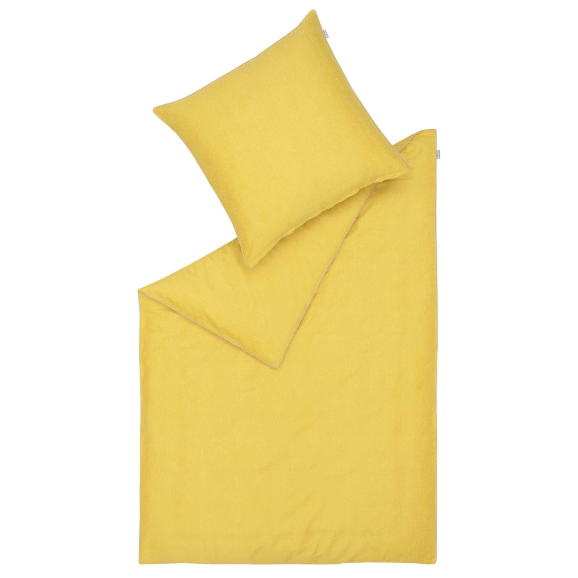 Satin Bettwäsche Ease mit Mini-Püncktchenmuster und Paspel