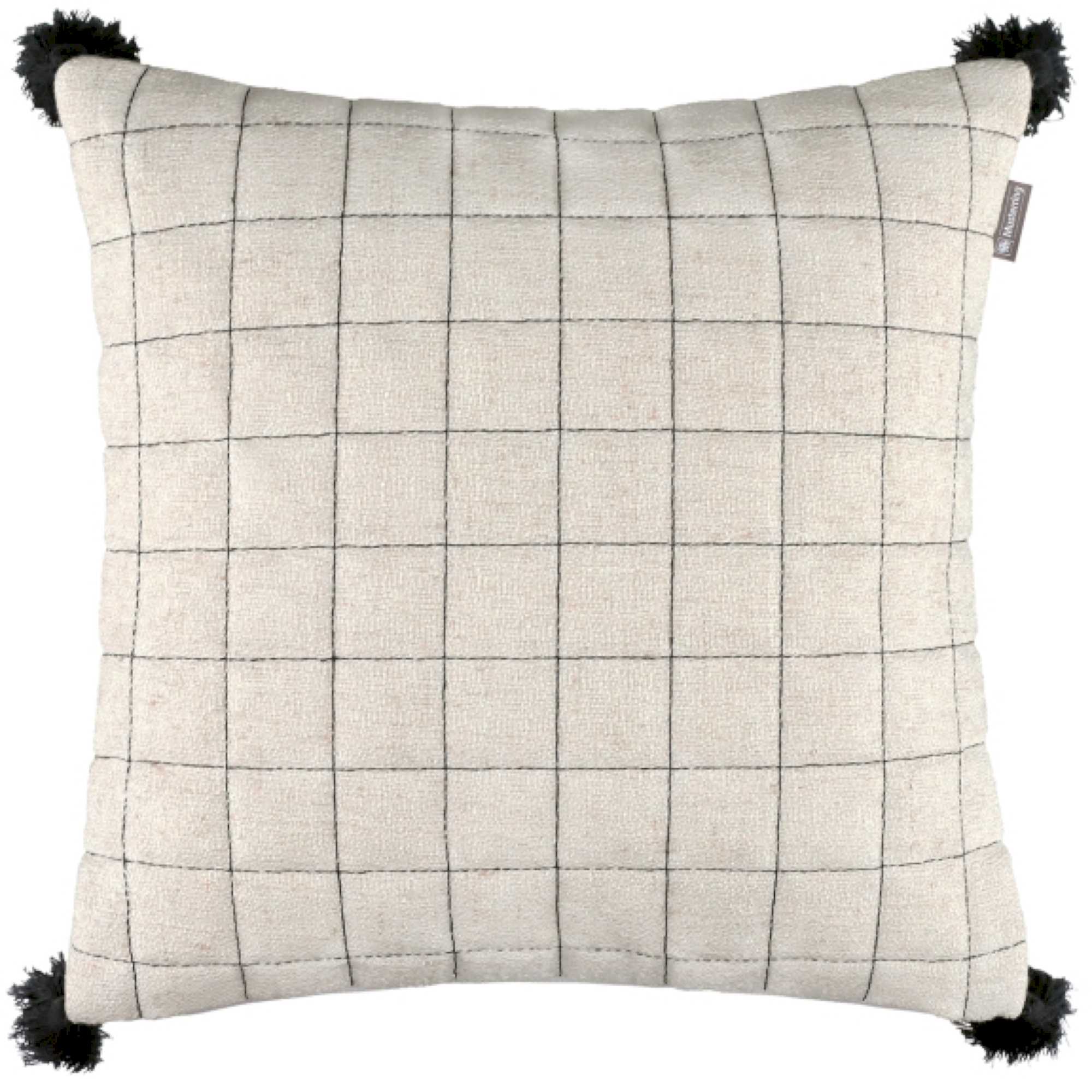 Kissenhülle Grid mit Karomuster und Quasten 45 x 45 cm - WohnDirect.com - Heimtextilien für stilvolles Wohnambiente