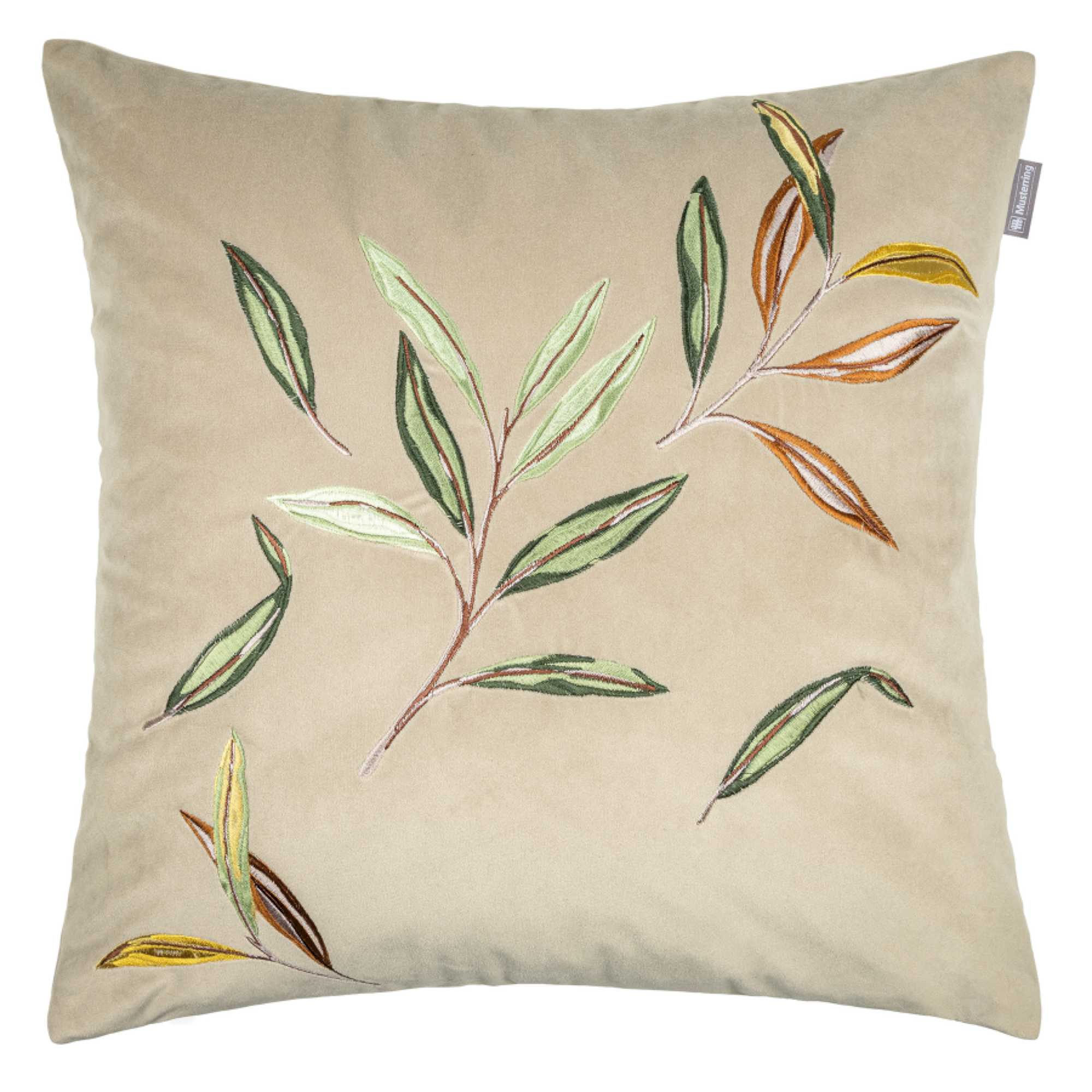 Kissenhülle Leaves mit Wirksamt und Blättermotiv 45x45 cm