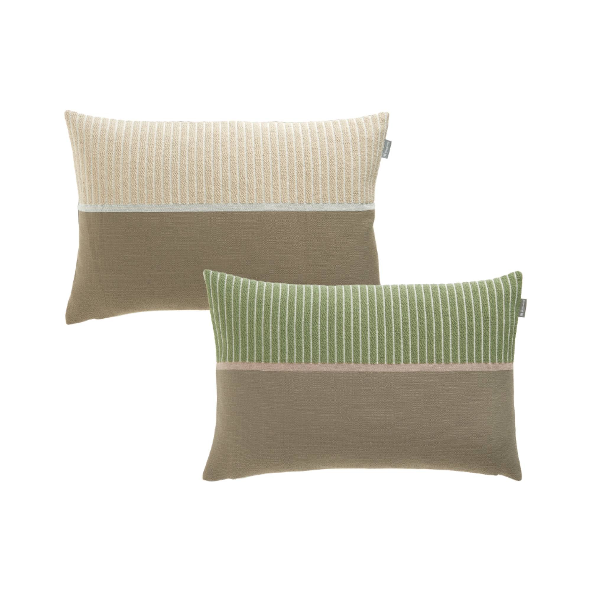 Stilvolle Zierkissenhülle in Beige und Grün