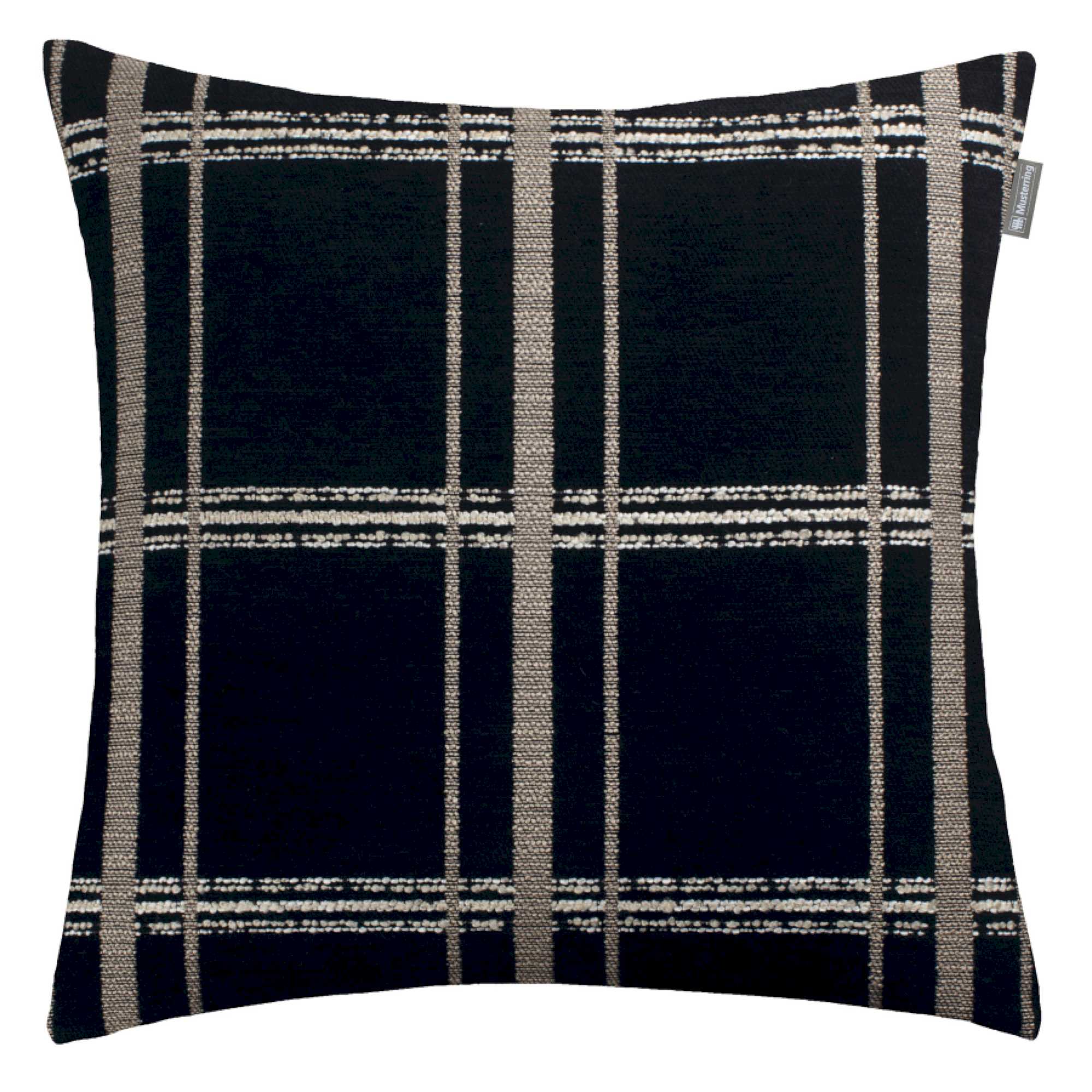 Kissenhülle Square aus Chenille und Boucle Streifen