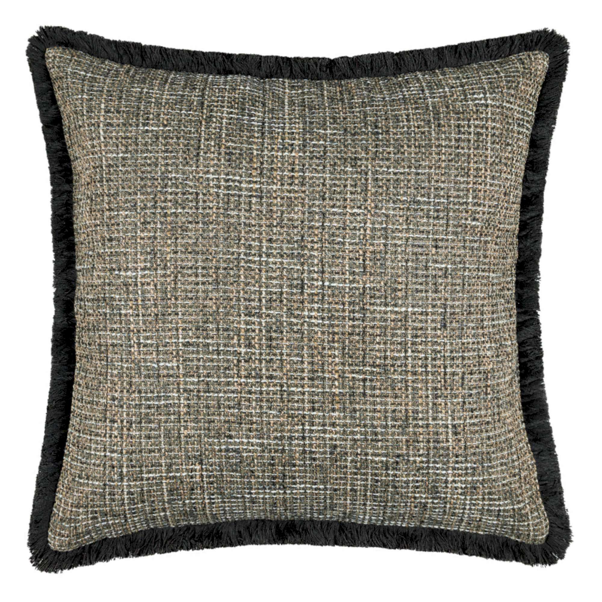 Kissenhülle Structure mit Fransenborte rundherum 50x50 cm