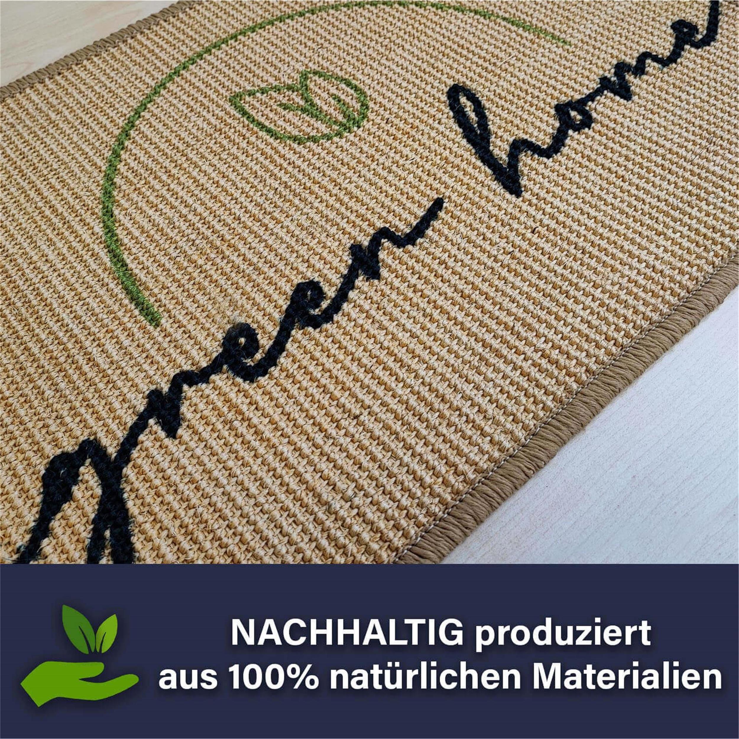 nachhaltige Sisal Fussmatte • 100% aus natürlichen Materialien • rutschfeste Natur Latex Unterseite • Made in Germany