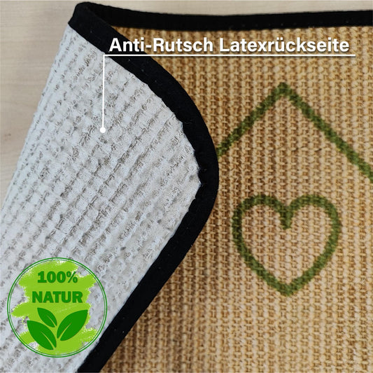 nachhaltige Sisal Fussmatte • 100% aus natürlichen Materialien • rutschfeste Natur Latex Unterseite • Made in Germany