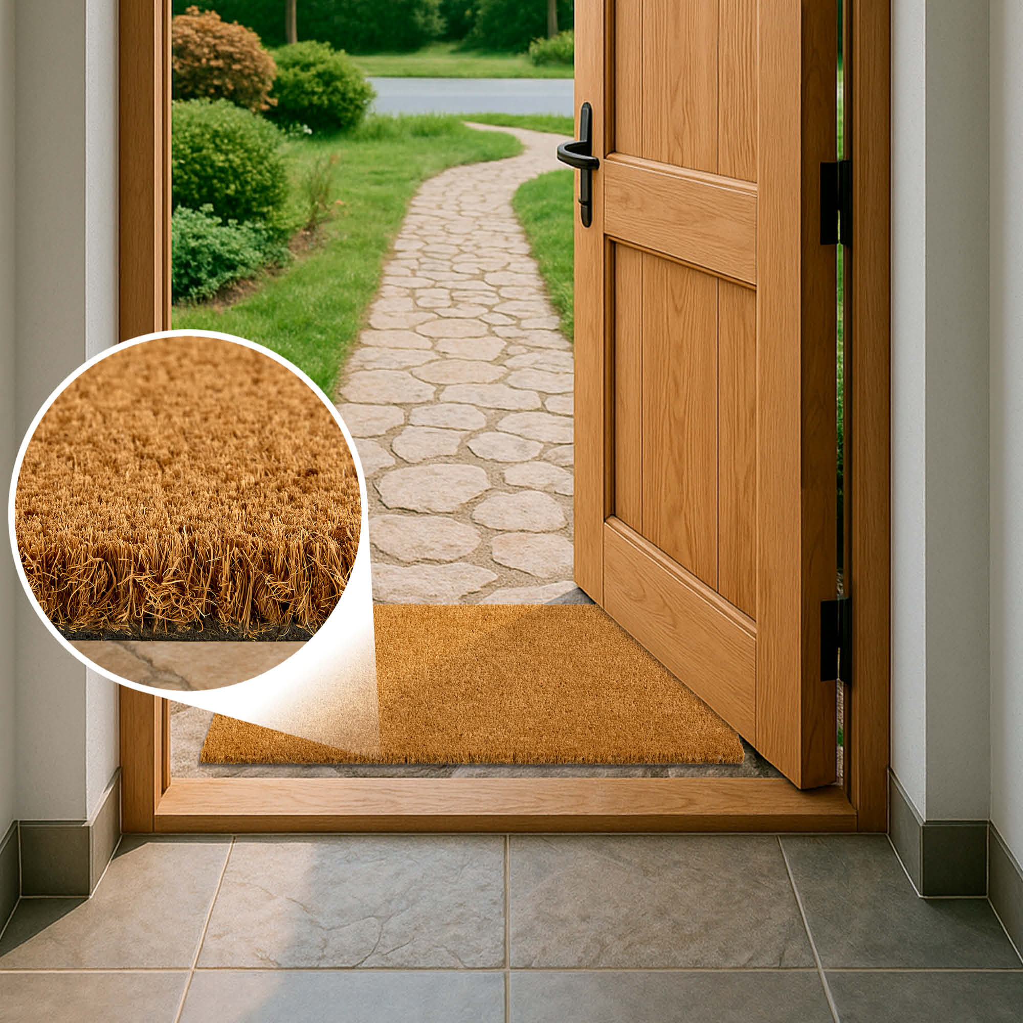 Fußmatte KEIRA 2er Set – Kokosvelours 100% Naturfaser