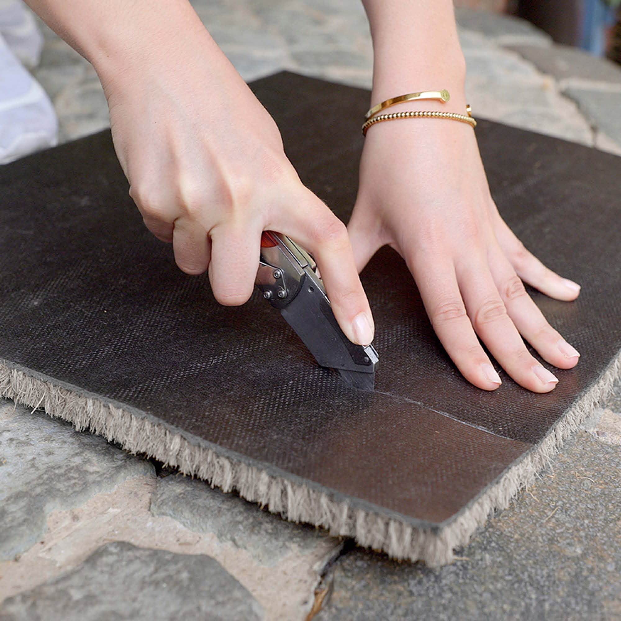 Fußmatte KEIRA grau 2er Set – Kokosvelours 100% Naturfaser